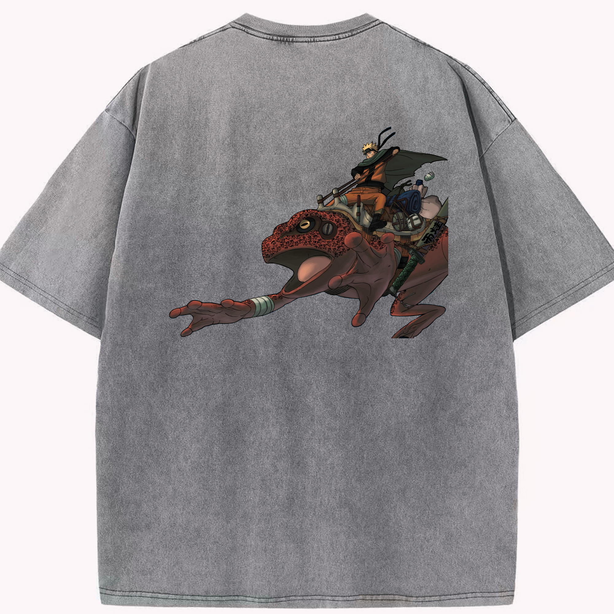 （画像用） NARUTO -ナルト- うずまき ナルト Uzumaki Naruto 綿100% ヴィンテージ風 半袖Tシャツ（背面プリント）