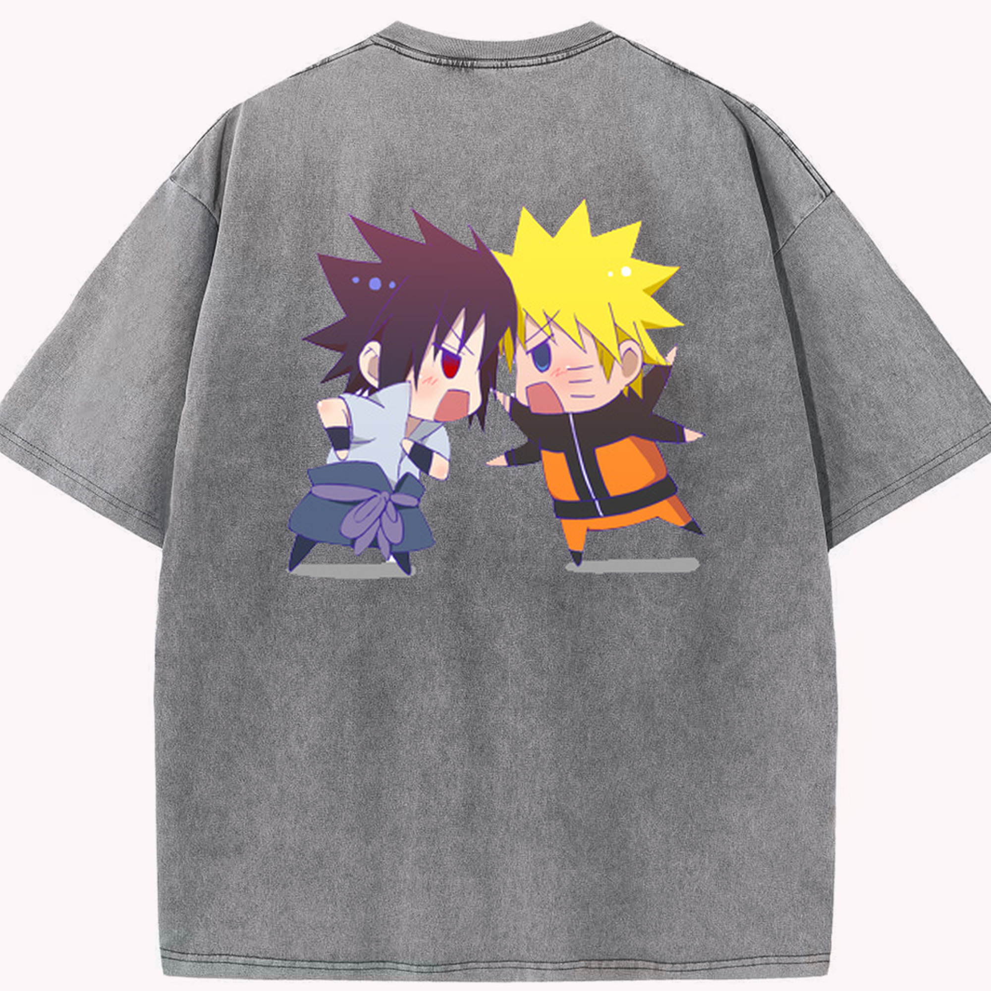 （画像用） NARUTO -ナルト- うずまき ナルト Uzumaki Naruto 綿100% ヴィンテージ風 半袖Tシャツ（背面プリント）