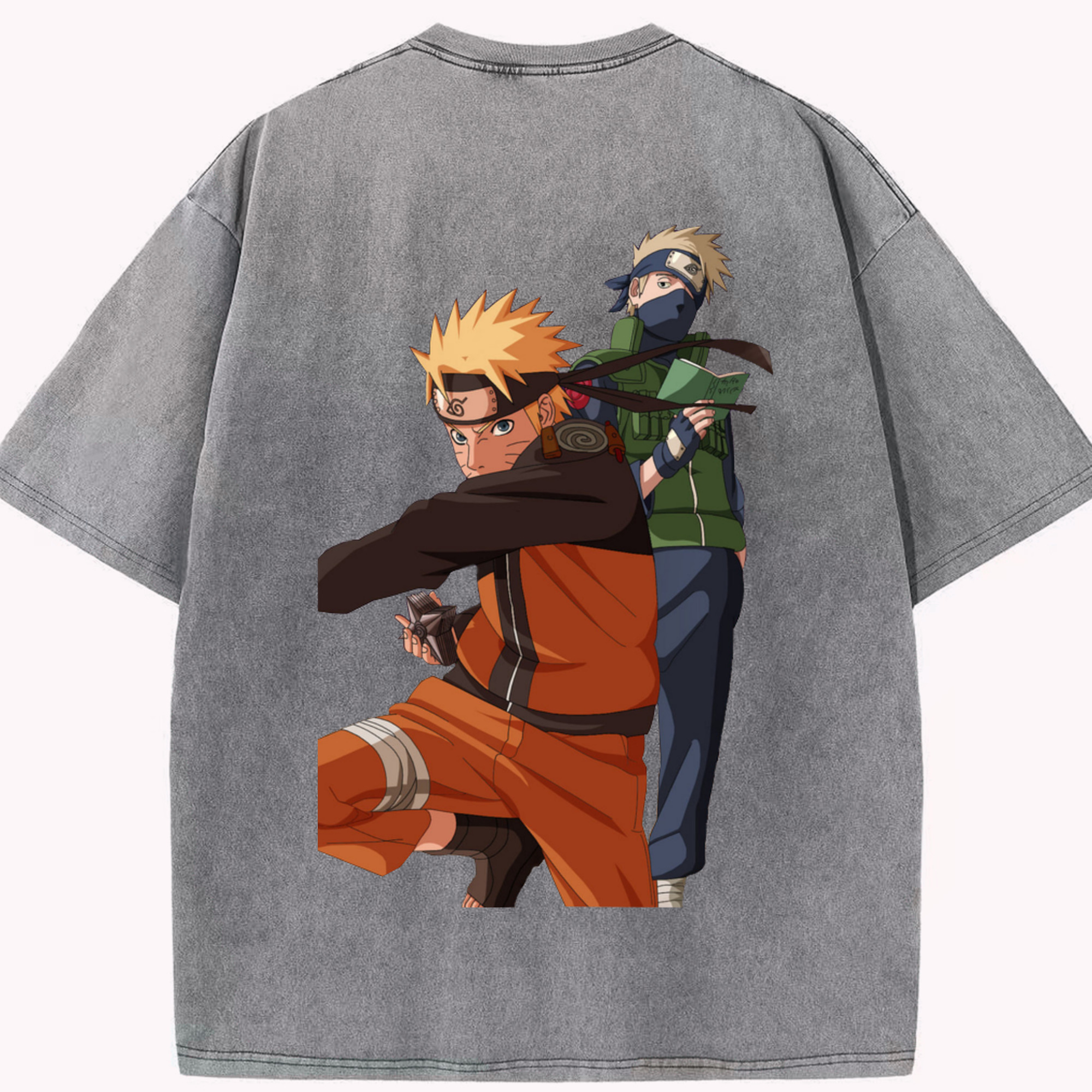 （画像用） NARUTO -ナルト- うずまき ナルト Uzumaki Naruto 綿100% ヴィンテージ風 半袖Tシャツ（背面プリント）