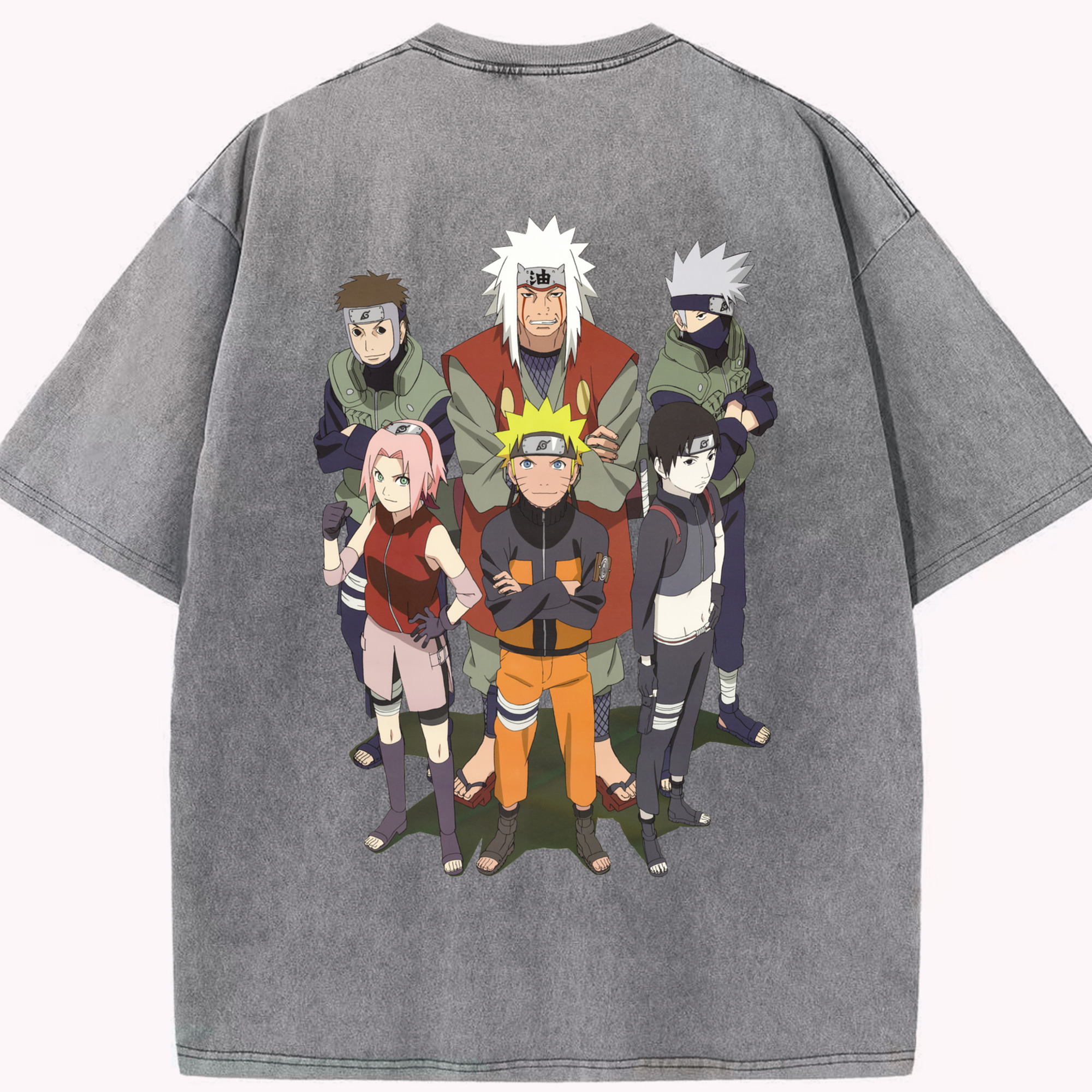 （画像用） NARUTO -ナルト- うずまき ナルト Uzumaki Naruto 綿100% ヴィンテージ風 半袖Tシャツ（背面プリント）