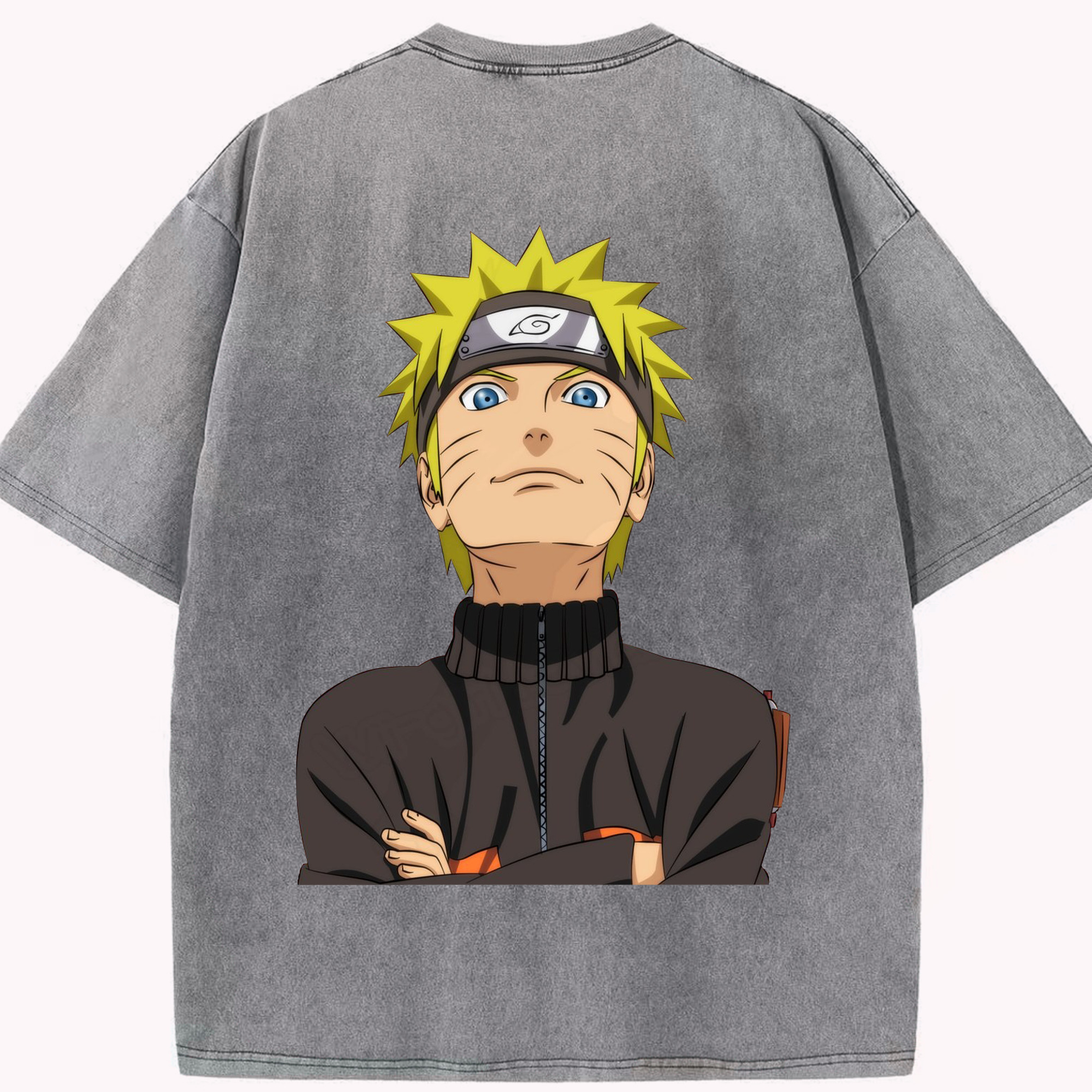 （画像用） NARUTO -ナルト- うずまき ナルト Uzumaki Naruto 綿100% ヴィンテージ風 半袖Tシャツ（背面プリント）