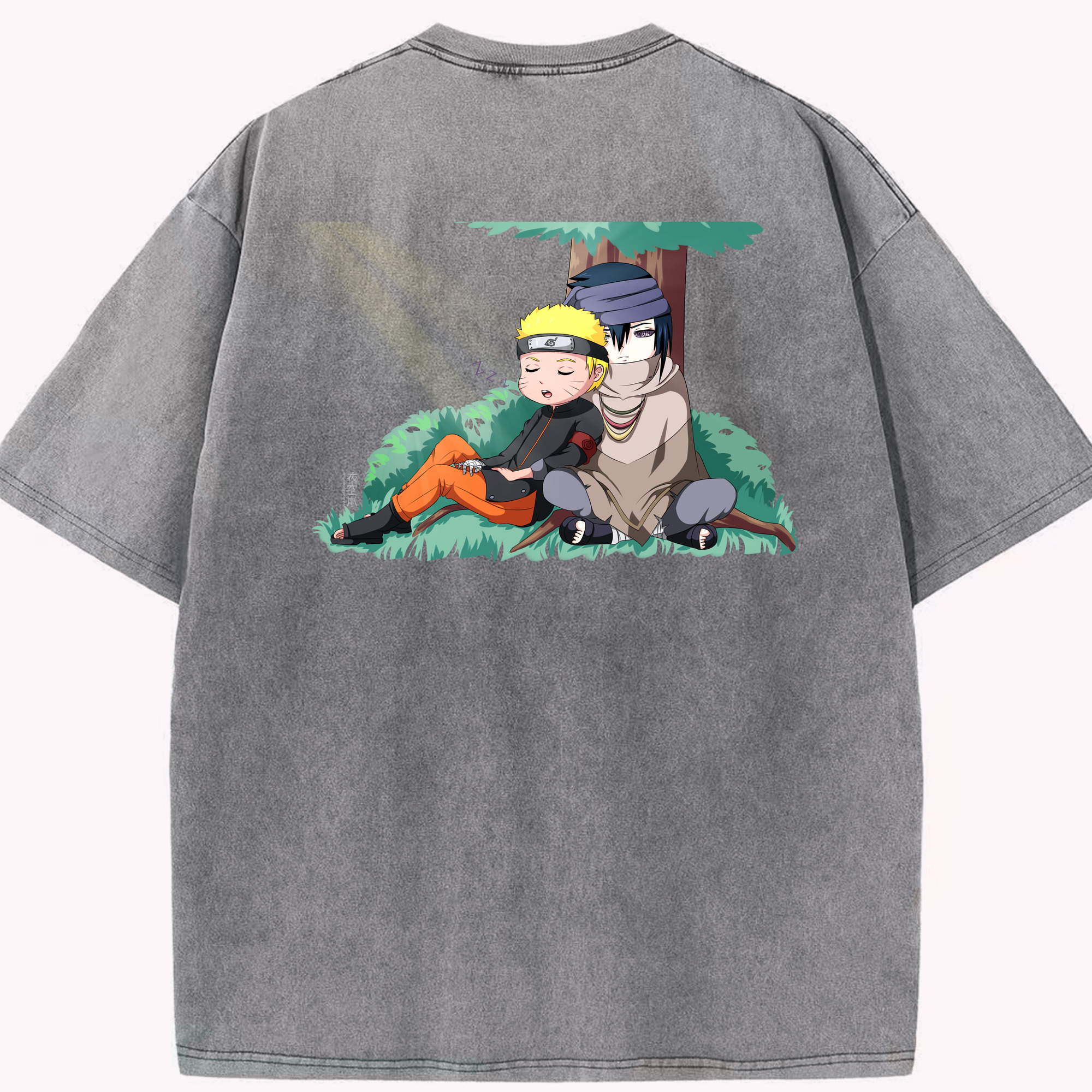 （画像用） NARUTO -ナルト- うずまき ナルト Uzumaki Naruto 綿100% ヴィンテージ風 半袖Tシャツ（背面プリント）