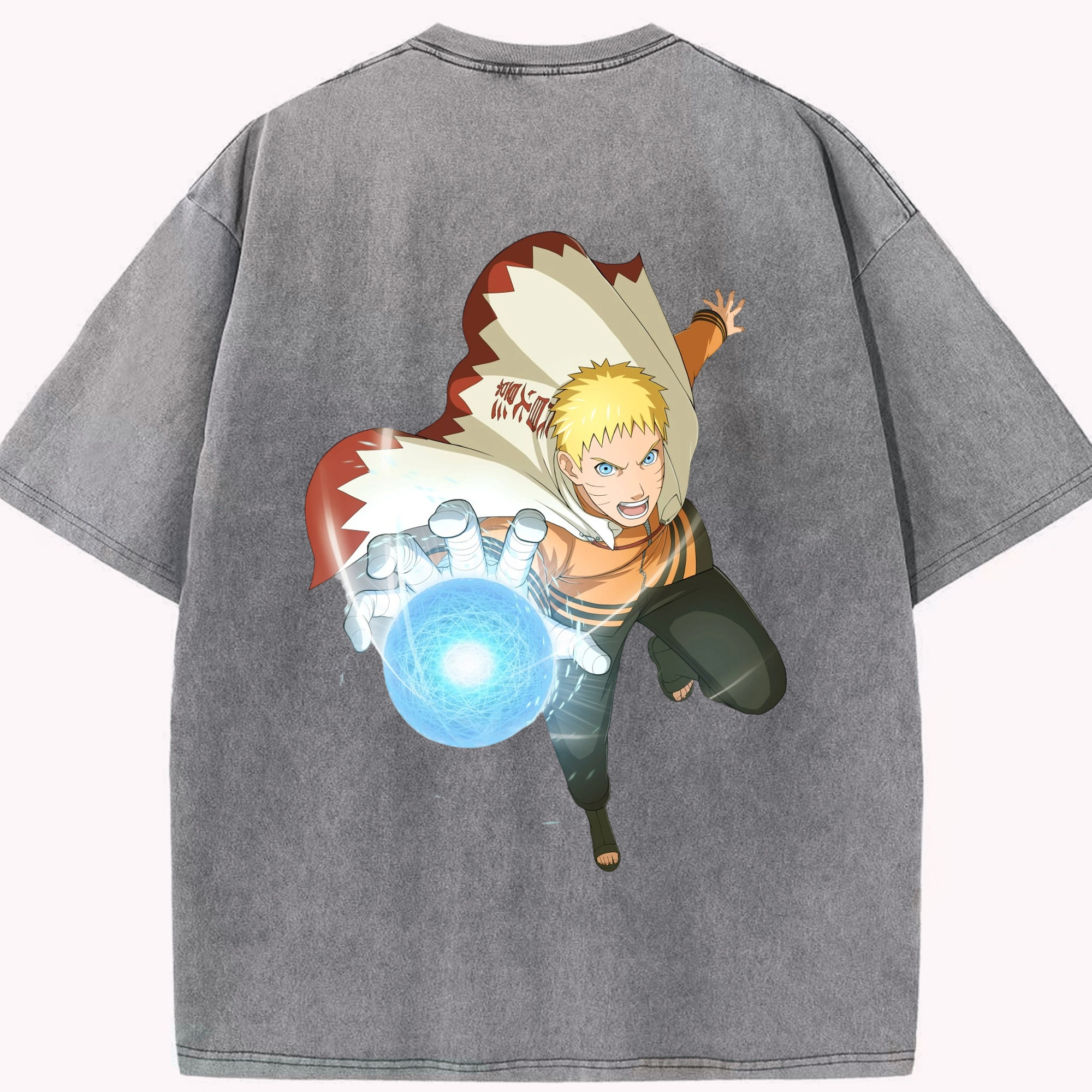 （画像用） NARUTO -ナルト- うずまき ナルト Uzumaki Naruto 綿100% ヴィンテージ風 半袖Tシャツ（背面プリント）