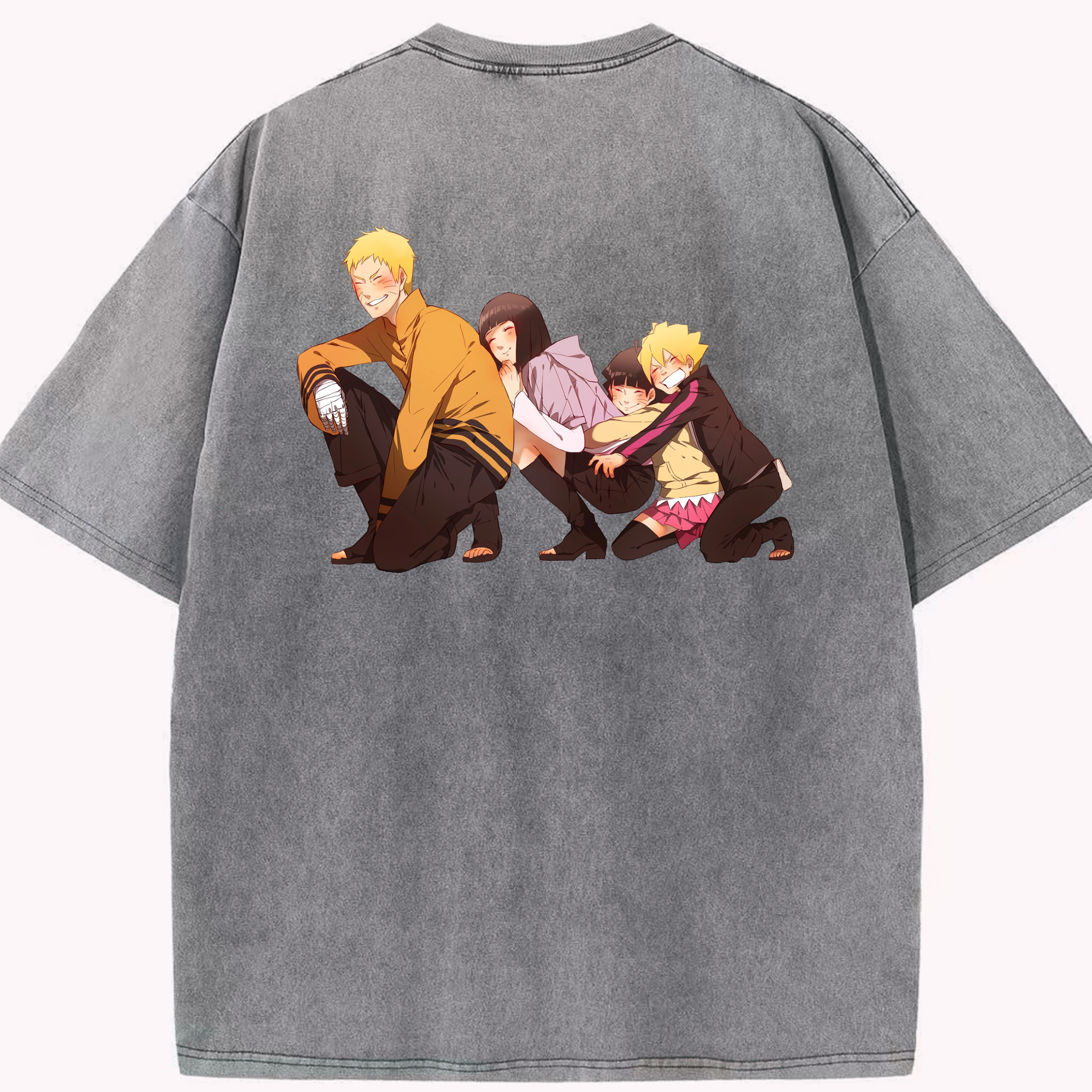 （画像用） NARUTO -ナルト- うずまき ナルト Uzumaki Naruto 綿100% ヴィンテージ風 半袖Tシャツ（背面プリント）