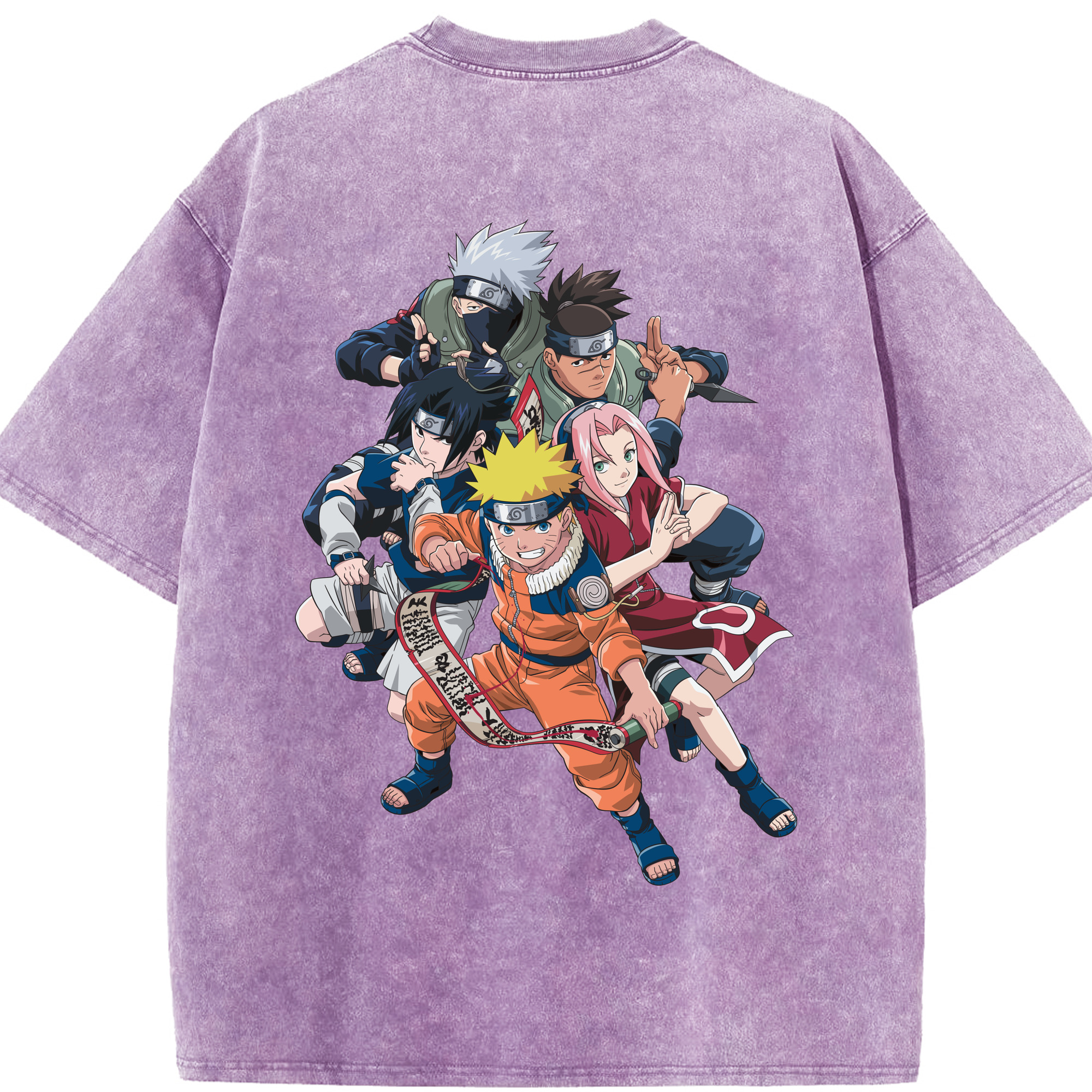 （画像用） NARUTO -ナルト- うずまき ナルト Uzumaki Naruto 綿100% ヴィンテージ風 半袖Tシャツ（背面プリント）