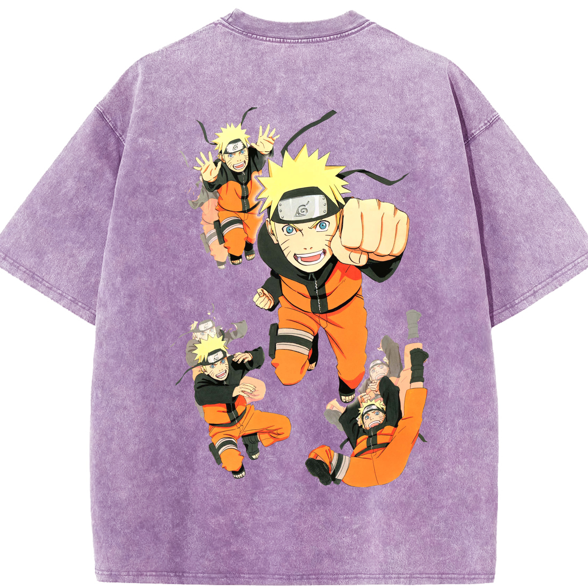 （画像用） NARUTO -ナルト- うずまき ナルト Uzumaki Naruto 綿100% ヴィンテージ風 半袖Tシャツ（背面プリント）