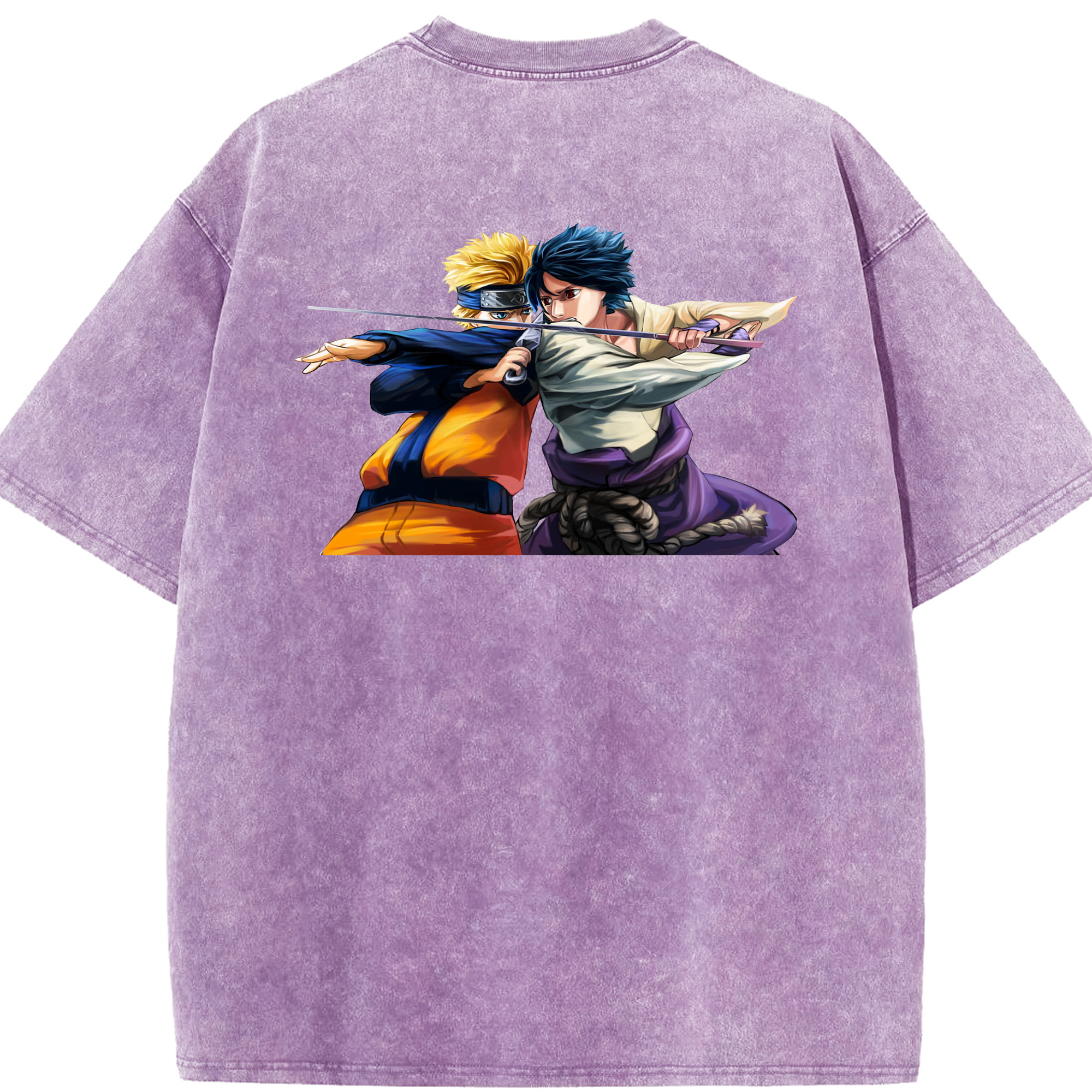 （画像用） NARUTO -ナルト- うずまき ナルト Uzumaki Naruto 綿100% ヴィンテージ風 半袖Tシャツ（背面プリント）