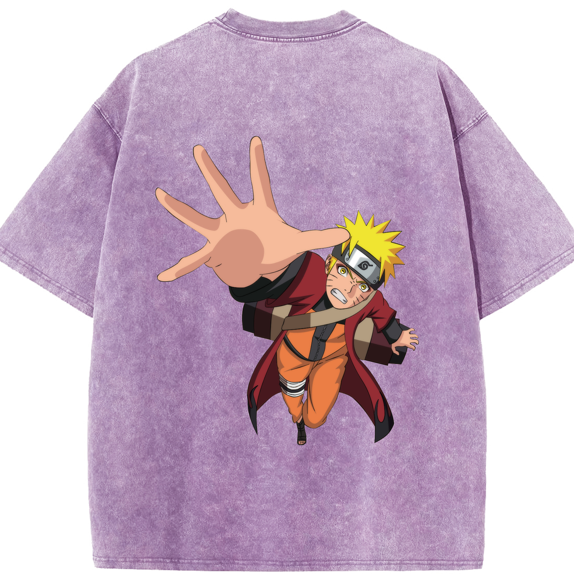 （画像用） NARUTO -ナルト- うずまき ナルト Uzumaki Naruto 綿100% ヴィンテージ風 半袖Tシャツ（背面プリント）