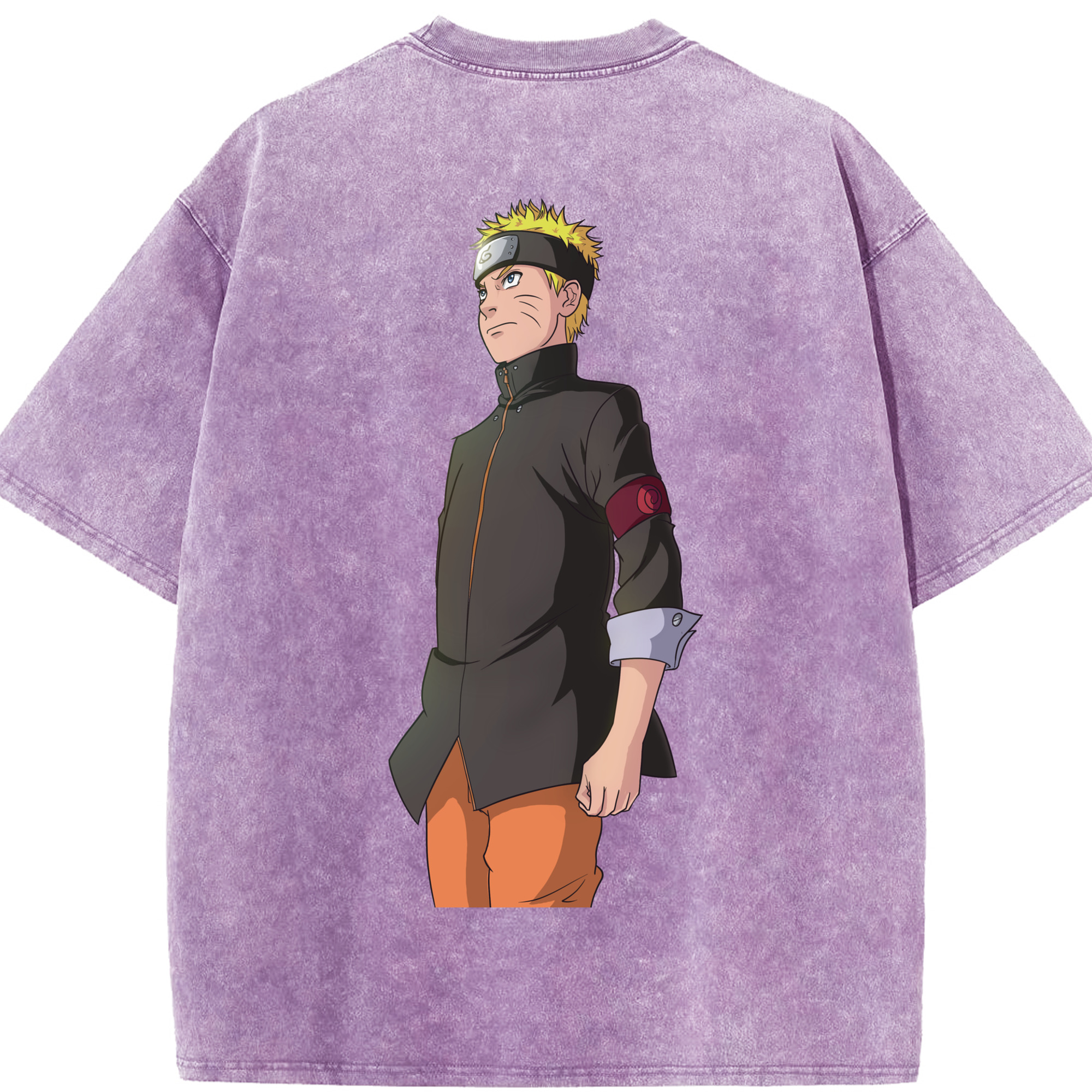 （画像用） NARUTO -ナルト- うずまき ナルト Uzumaki Naruto 綿100% ヴィンテージ風 半袖Tシャツ（背面プリント）