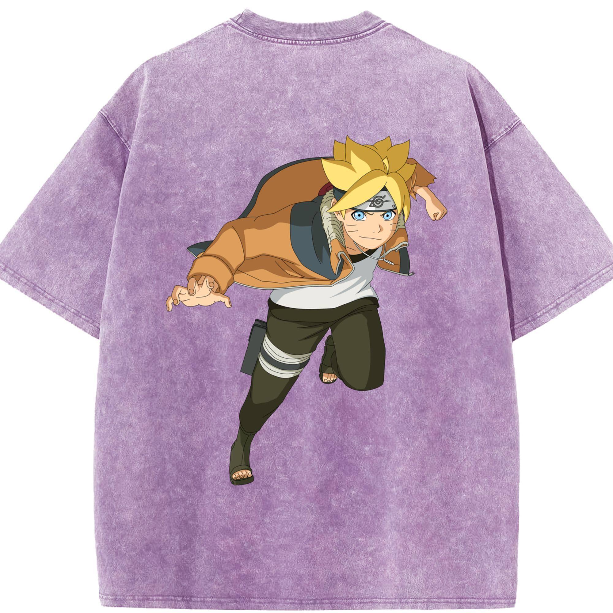 （画像用） NARUTO -ナルト- うずまき ナルト Uzumaki Naruto 綿100% ヴィンテージ風 半袖Tシャツ（背面プリント）