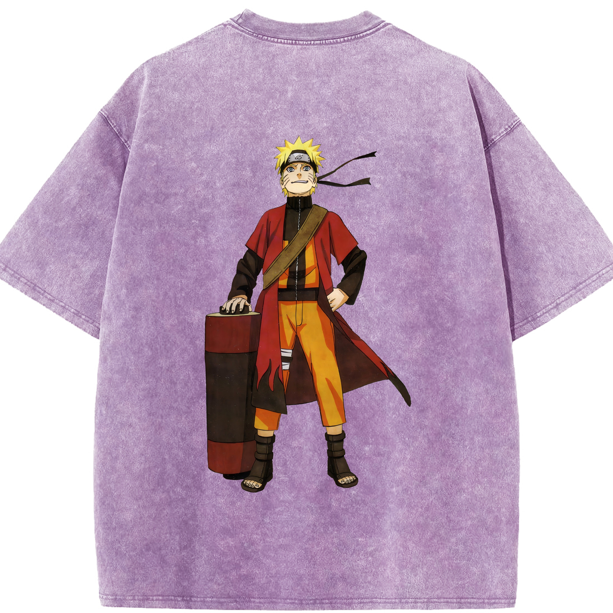 （画像用） NARUTO -ナルト- うずまき ナルト Uzumaki Naruto 綿100% ヴィンテージ風 半袖Tシャツ（背面プリント）
