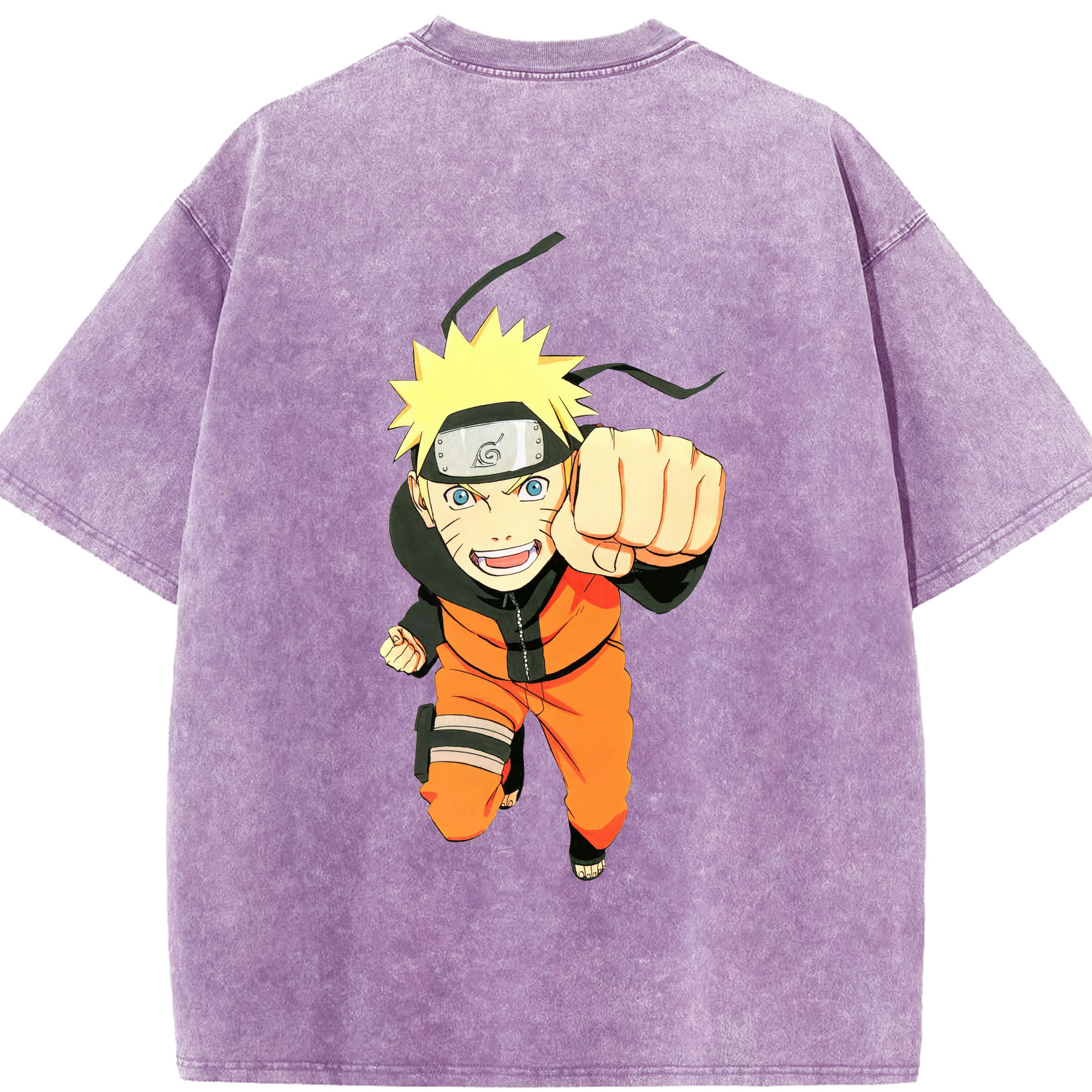 （画像用） NARUTO -ナルト- うずまき ナルト Uzumaki Naruto 綿100% ヴィンテージ風 半袖Tシャツ（背面プリント）