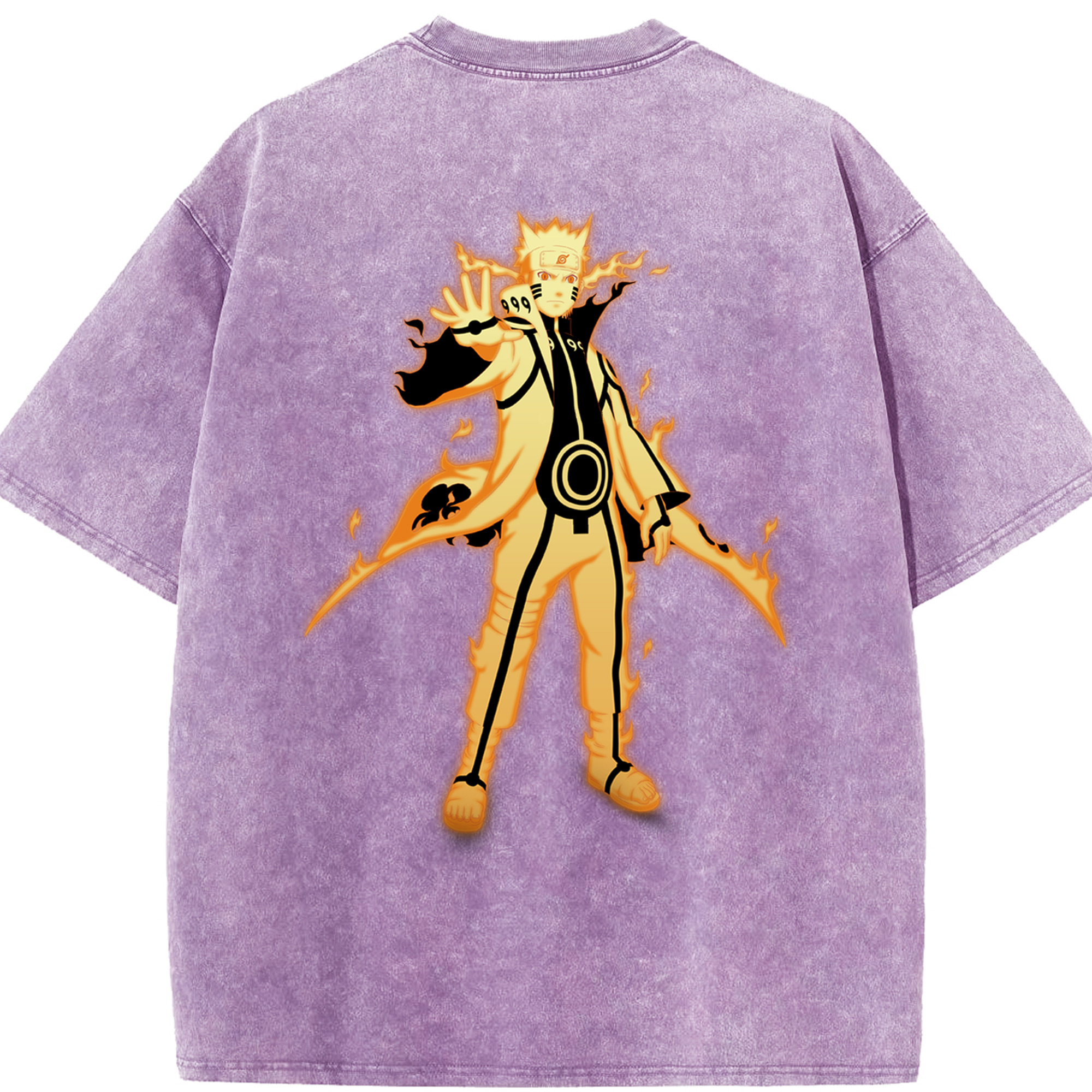 （画像用） NARUTO -ナルト- うずまき ナルト Uzumaki Naruto 綿100% ヴィンテージ風 半袖Tシャツ（背面プリント）