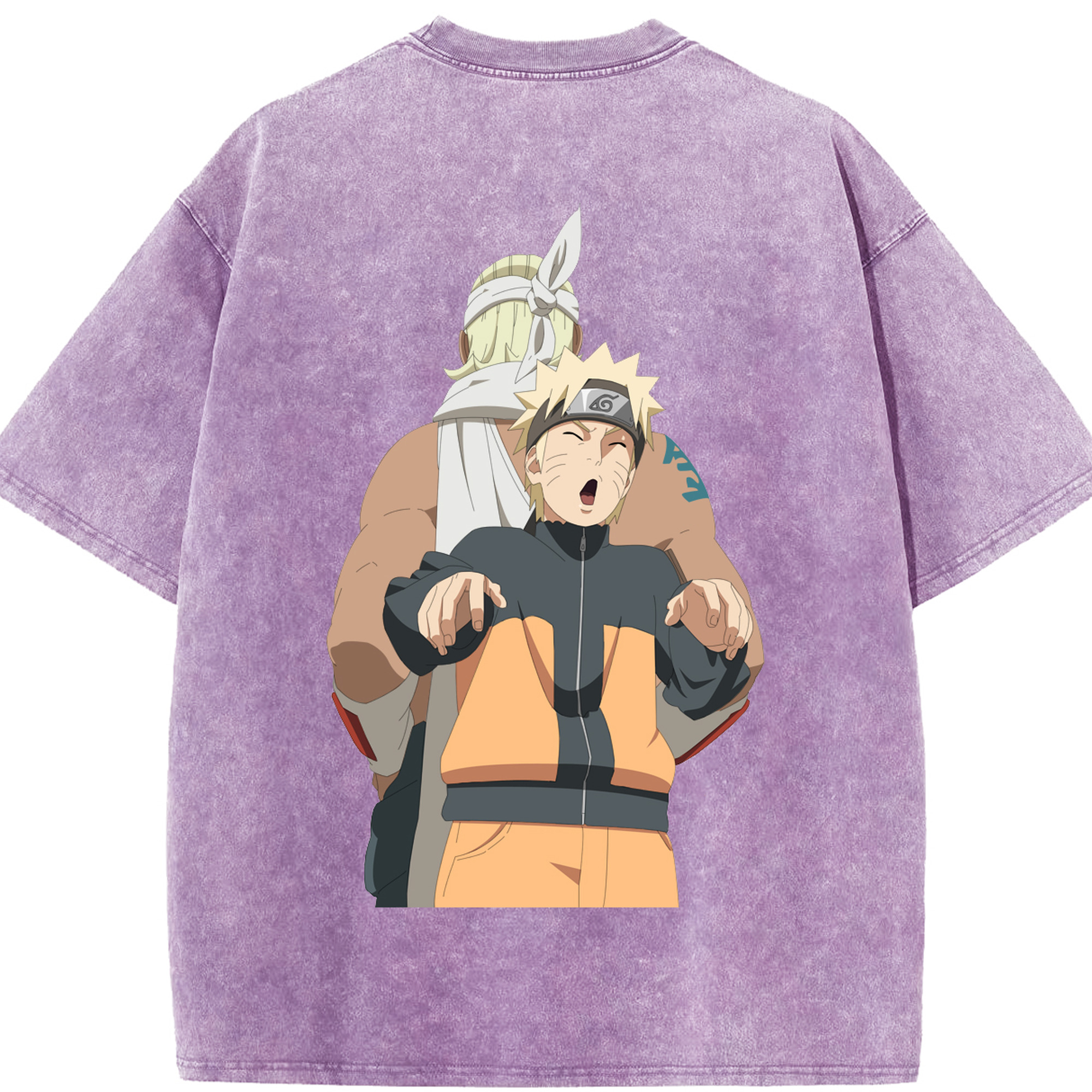（画像用） NARUTO -ナルト- うずまき ナルト Uzumaki Naruto 綿100% ヴィンテージ風 半袖Tシャツ（背面プリント）