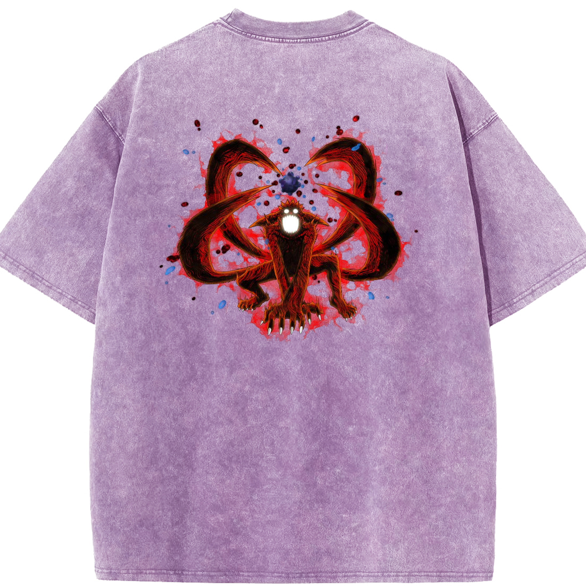（画像用） NARUTO -ナルト- うずまき ナルト Uzumaki Naruto 綿100% ヴィンテージ風 半袖Tシャツ（背面プリント）
