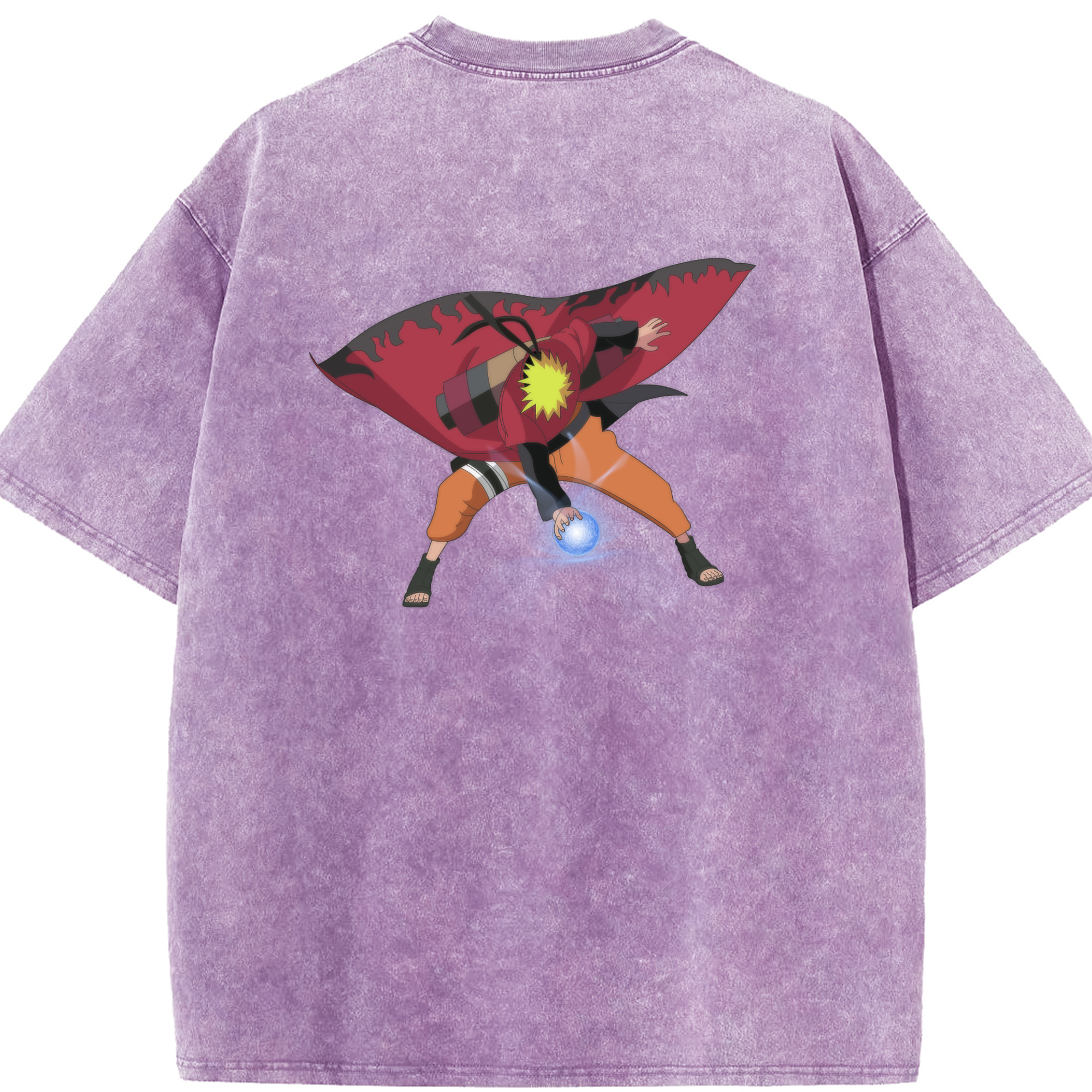 （画像用） NARUTO -ナルト- うずまき ナルト Uzumaki Naruto 綿100% ヴィンテージ風 半袖Tシャツ（背面プリント）