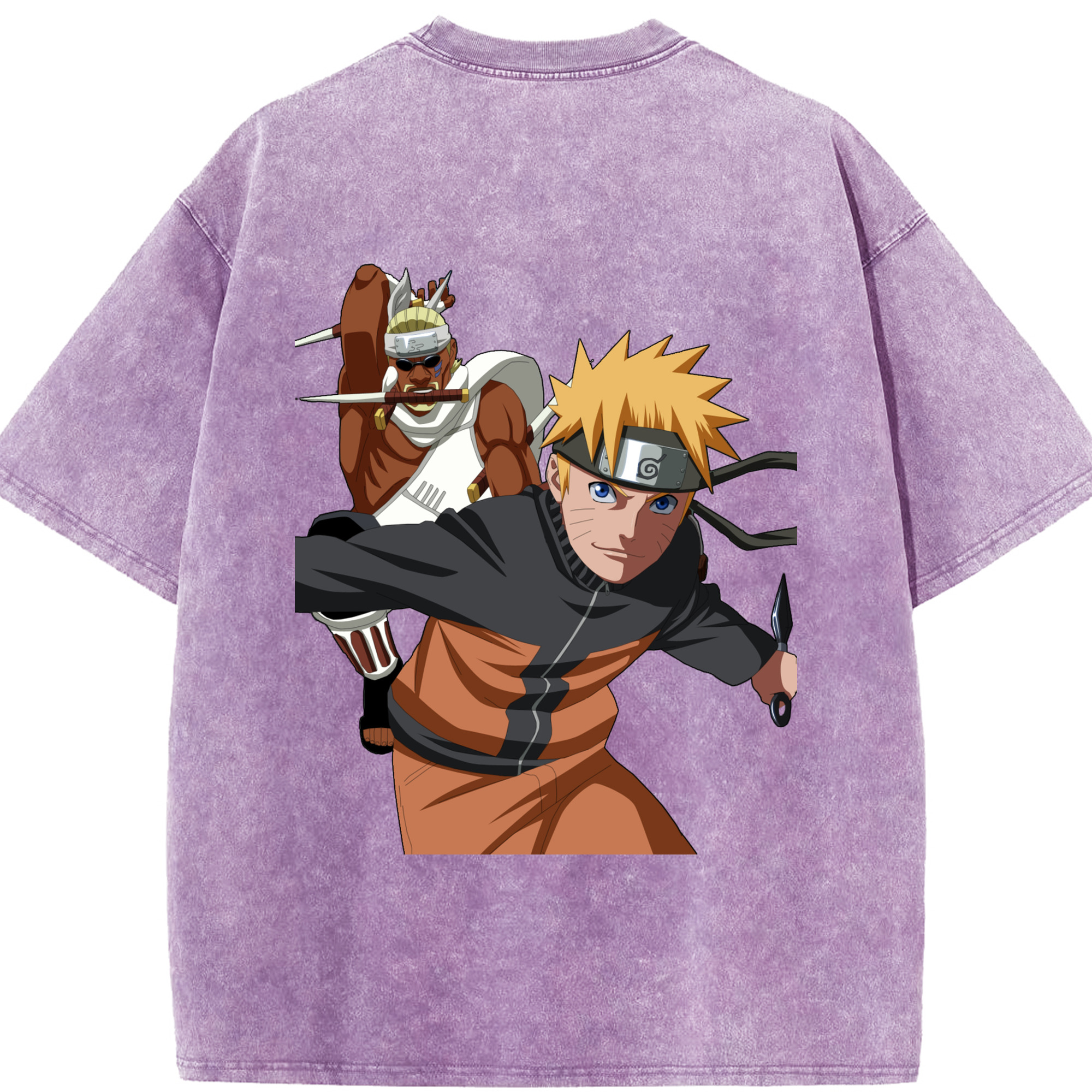 （画像用） NARUTO -ナルト- うずまき ナルト Uzumaki Naruto 綿100% ヴィンテージ風 半袖Tシャツ（背面プリント）