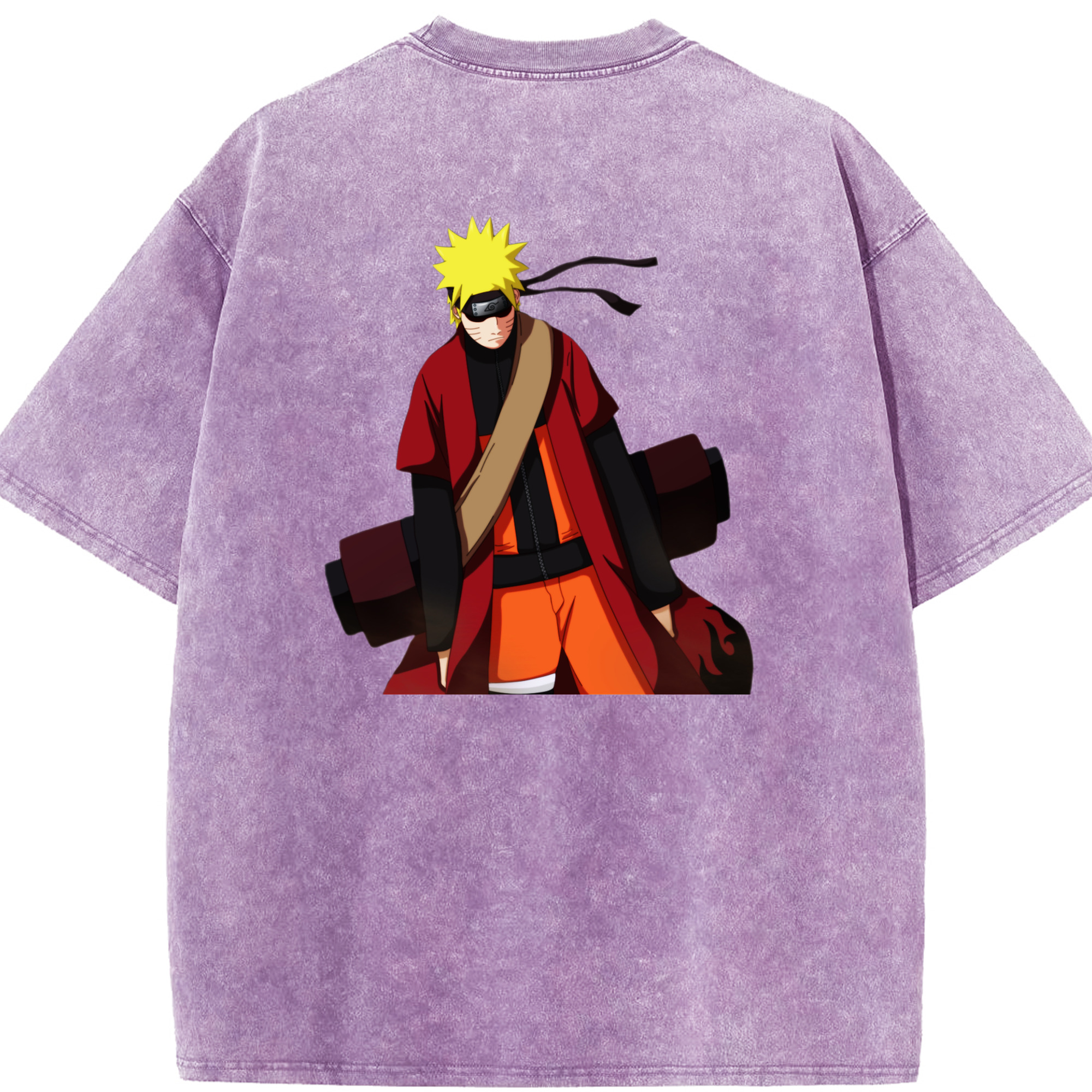 （画像用） NARUTO -ナルト- うずまき ナルト Uzumaki Naruto 綿100% ヴィンテージ風 半袖Tシャツ（背面プリント）