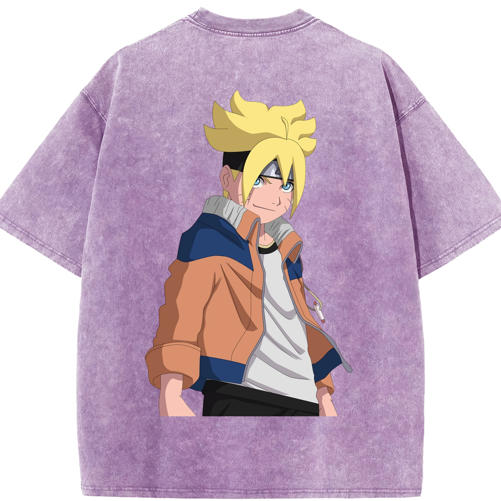 （画像用） NARUTO -ナルト- うずまき ナルト Uzumaki Naruto 綿100% ヴィンテージ風 半袖Tシャツ（背面プリント）