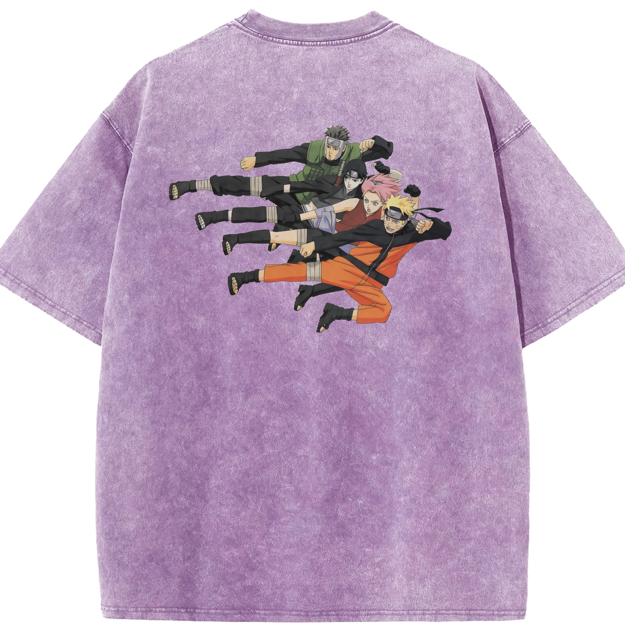 （画像用） NARUTO -ナルト- うずまき ナルト Uzumaki Naruto 綿100% ヴィンテージ風 半袖Tシャツ（背面プリント）