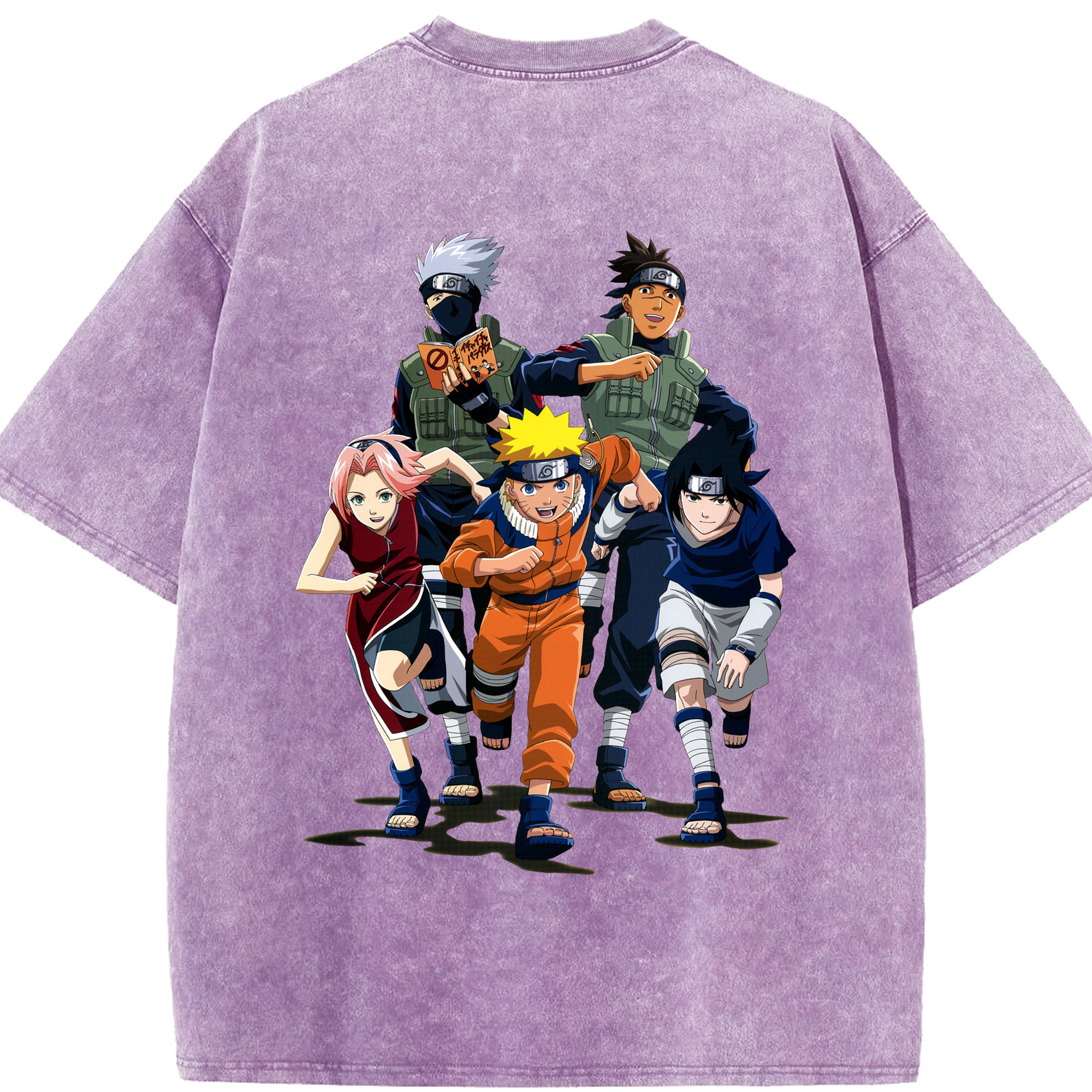 （画像用） NARUTO -ナルト- うずまき ナルト Uzumaki Naruto 綿100% ヴィンテージ風 半袖Tシャツ（背面プリント）