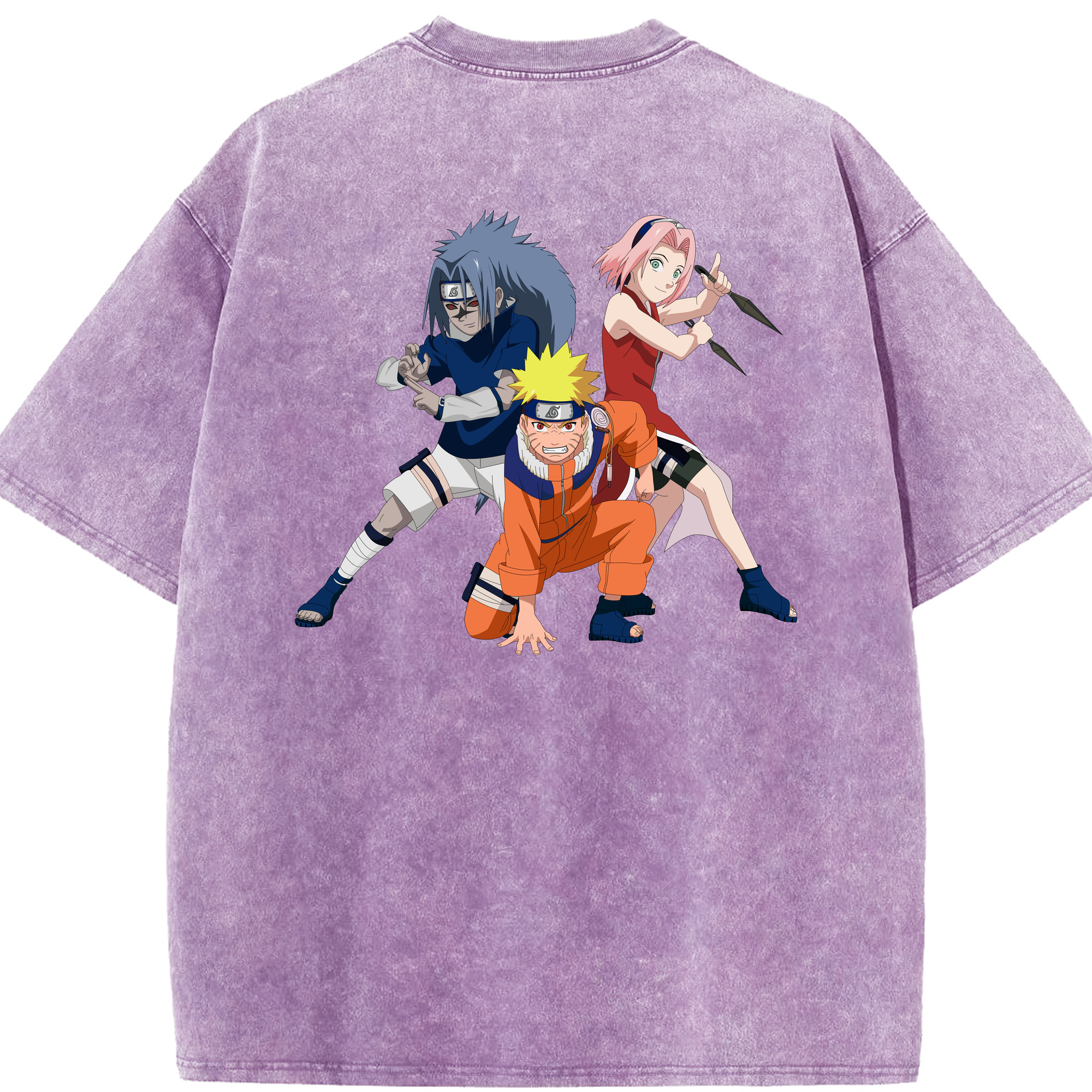 （画像用） NARUTO -ナルト- うずまき ナルト Uzumaki Naruto 綿100% ヴィンテージ風 半袖Tシャツ（背面プリント）