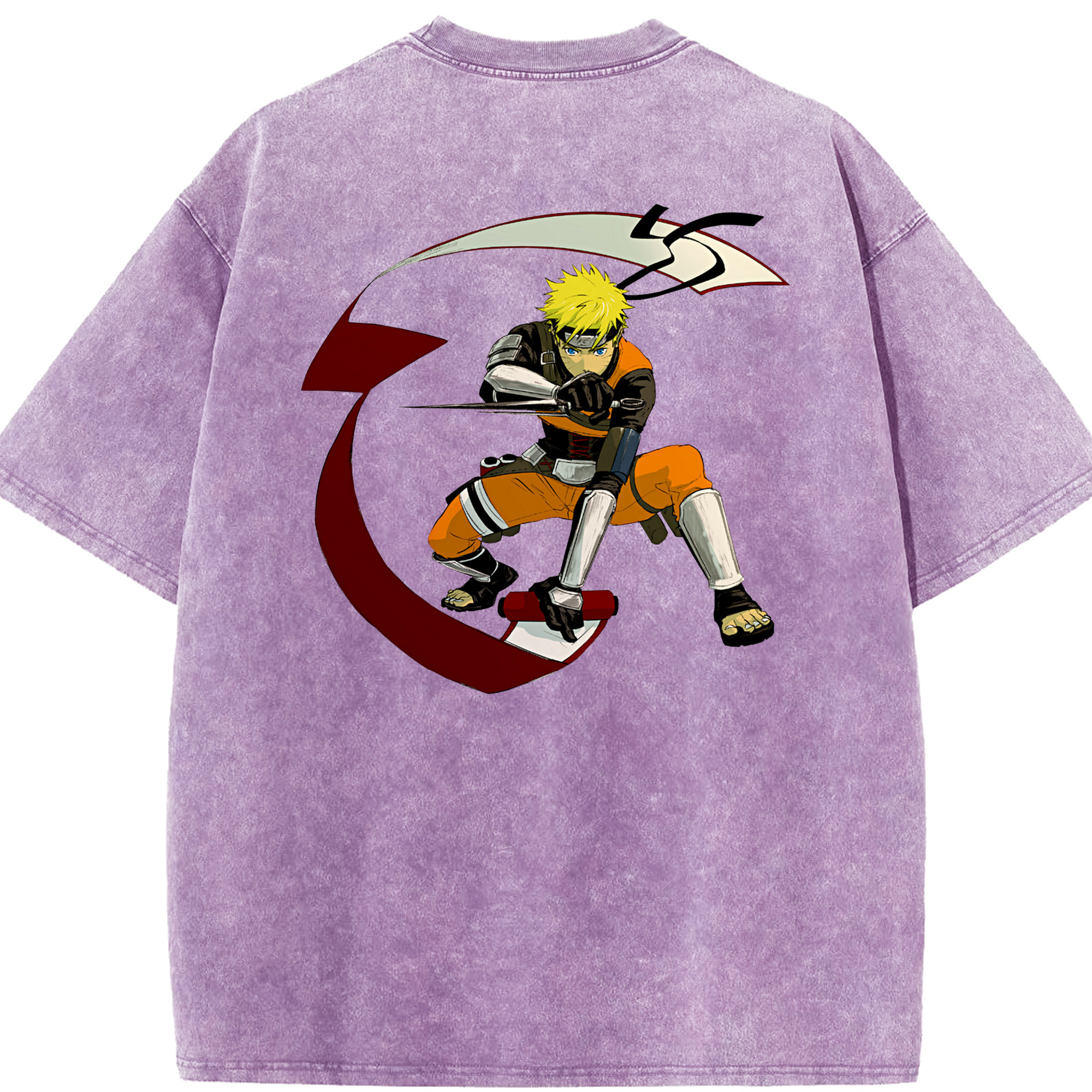 （画像用） NARUTO -ナルト- うずまき ナルト Uzumaki Naruto 綿100% ヴィンテージ風 半袖Tシャツ（背面プリント）