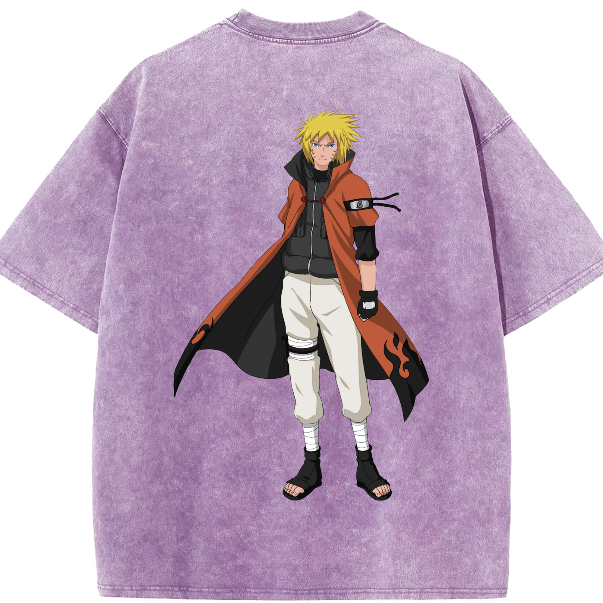 （画像用） NARUTO -ナルト- うずまき ナルト Uzumaki Naruto 綿100% ヴィンテージ風 半袖Tシャツ（背面プリント）