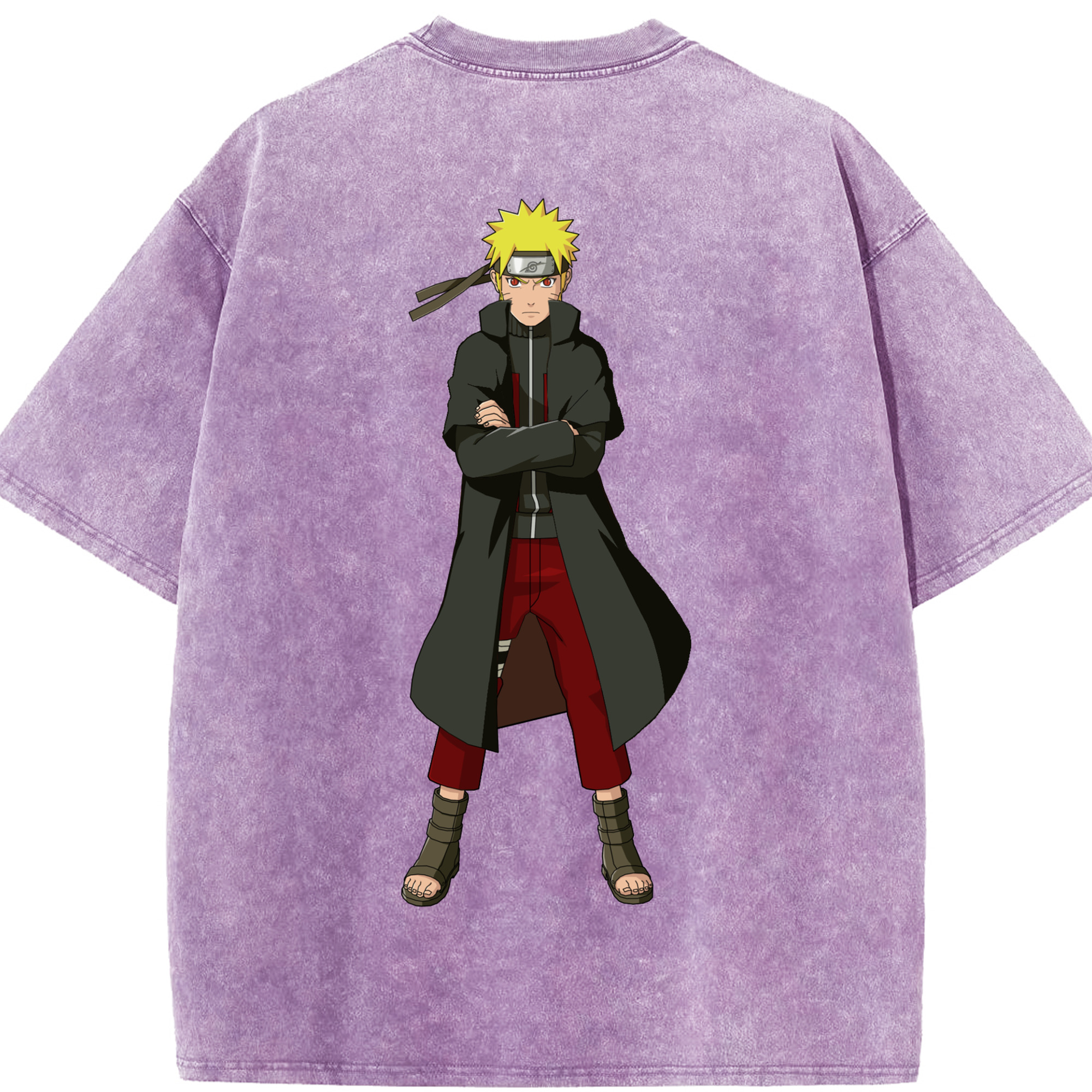 （画像用） NARUTO -ナルト- うずまき ナルト Uzumaki Naruto 綿100% ヴィンテージ風 半袖Tシャツ（背面プリント）