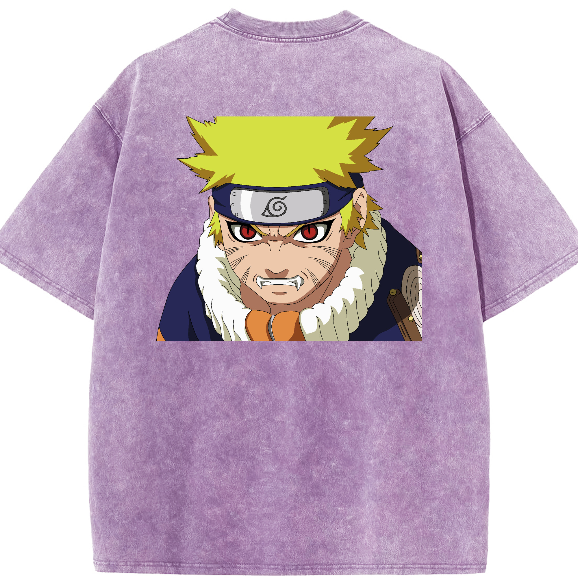 （画像用） NARUTO -ナルト- うずまき ナルト Uzumaki Naruto 綿100% ヴィンテージ風 半袖Tシャツ（背面プリント）