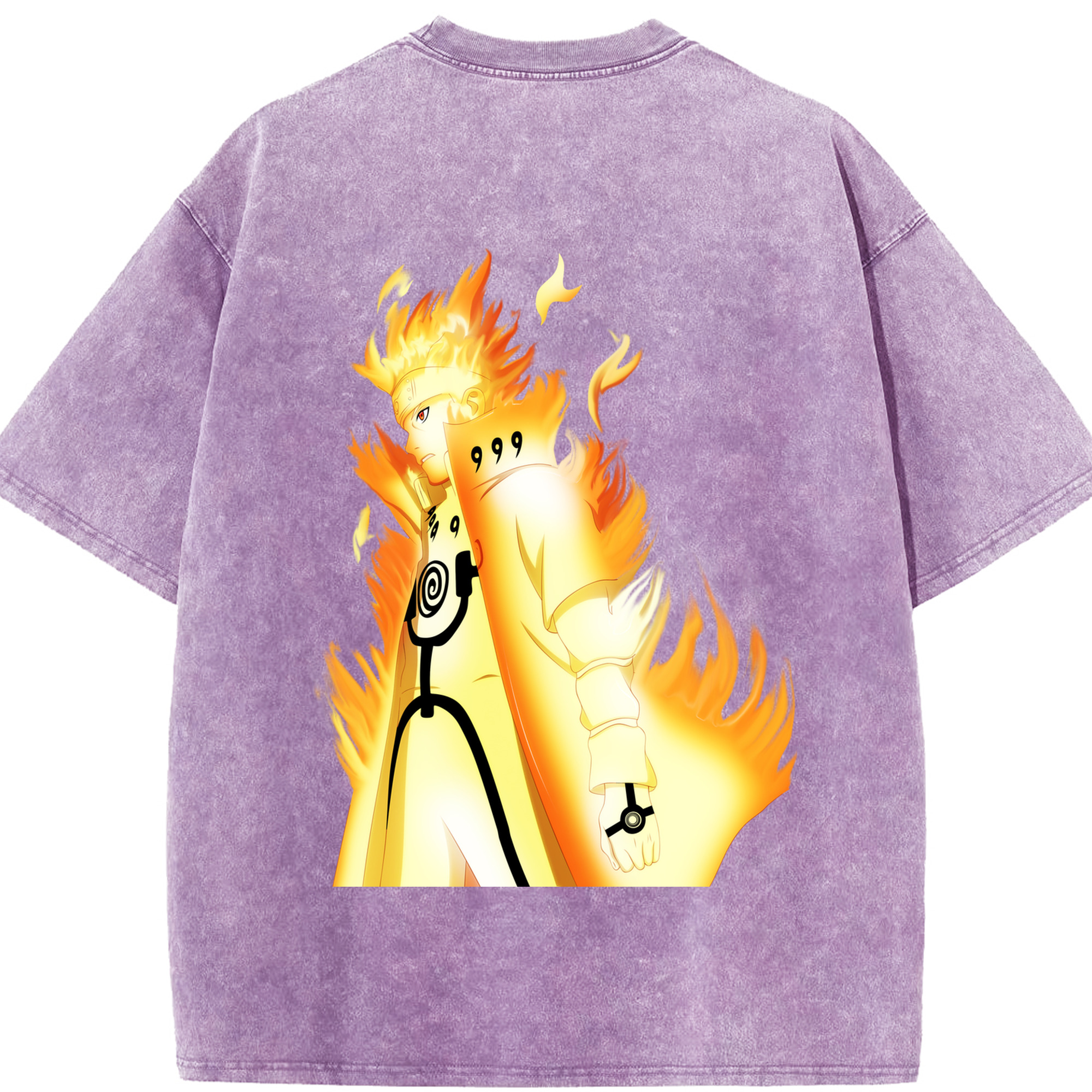 （画像用） NARUTO -ナルト- うずまき ナルト Uzumaki Naruto 綿100% ヴィンテージ風 半袖Tシャツ（背面プリント）
