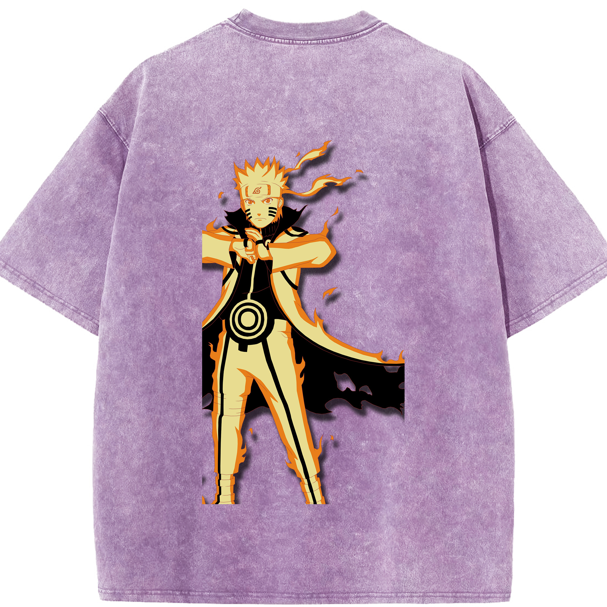 （画像用） NARUTO -ナルト- うずまき ナルト Uzumaki Naruto 綿100% ヴィンテージ風 半袖Tシャツ（背面プリント）