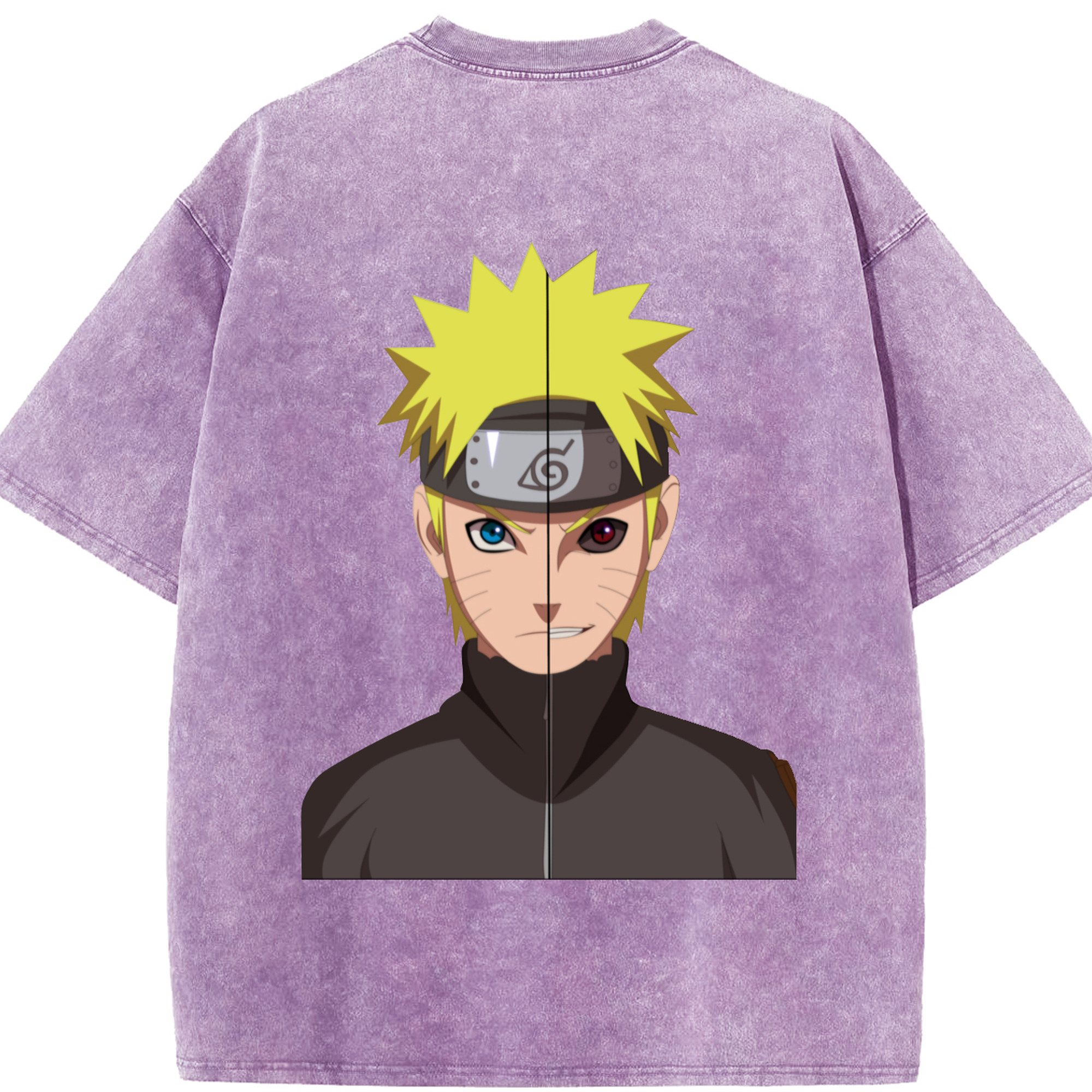 （画像用） NARUTO -ナルト- うずまき ナルト Uzumaki Naruto 綿100% ヴィンテージ風 半袖Tシャツ（背面プリント）