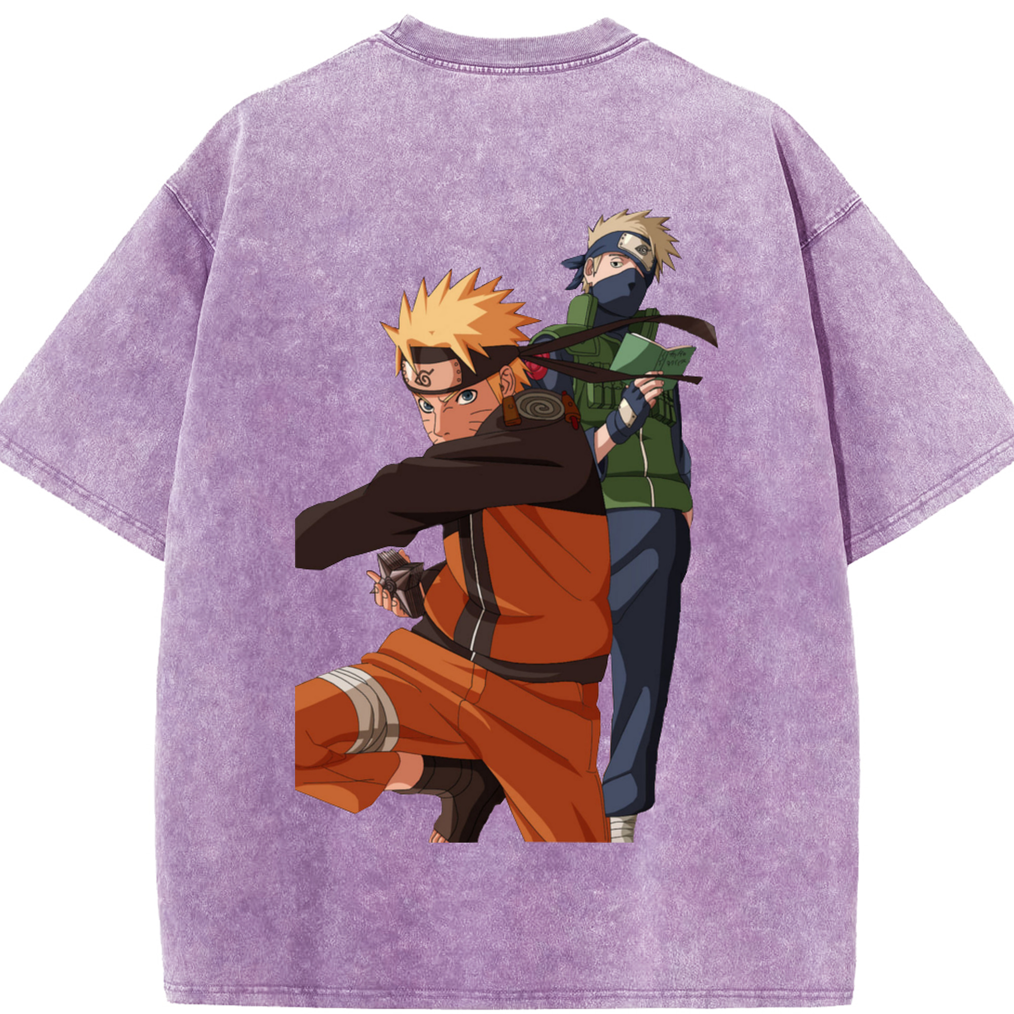 （画像用） NARUTO -ナルト- うずまき ナルト Uzumaki Naruto 綿100% ヴィンテージ風 半袖Tシャツ（背面プリント）