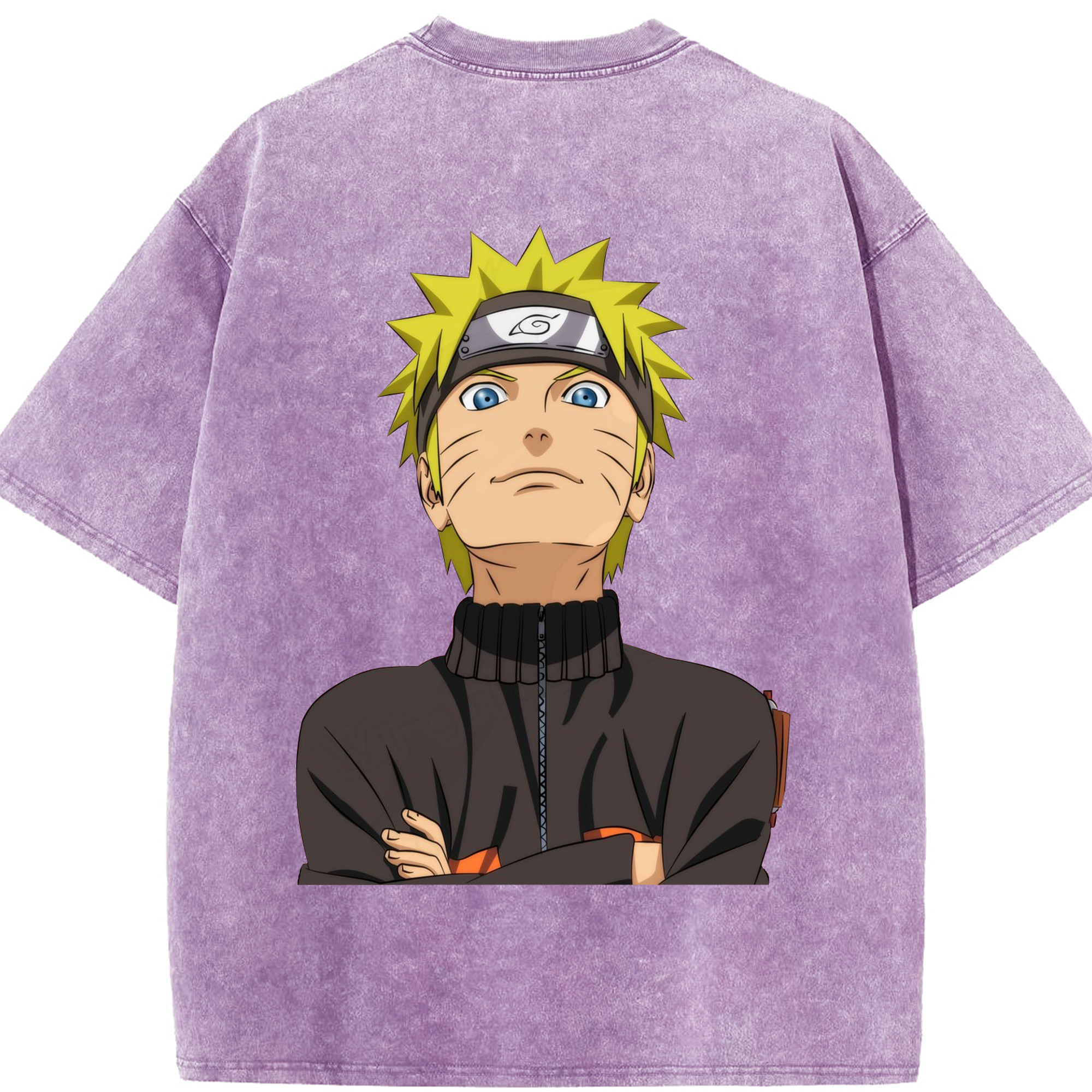 （画像用） NARUTO -ナルト- うずまき ナルト Uzumaki Naruto 綿100% ヴィンテージ風 半袖Tシャツ（背面プリント）