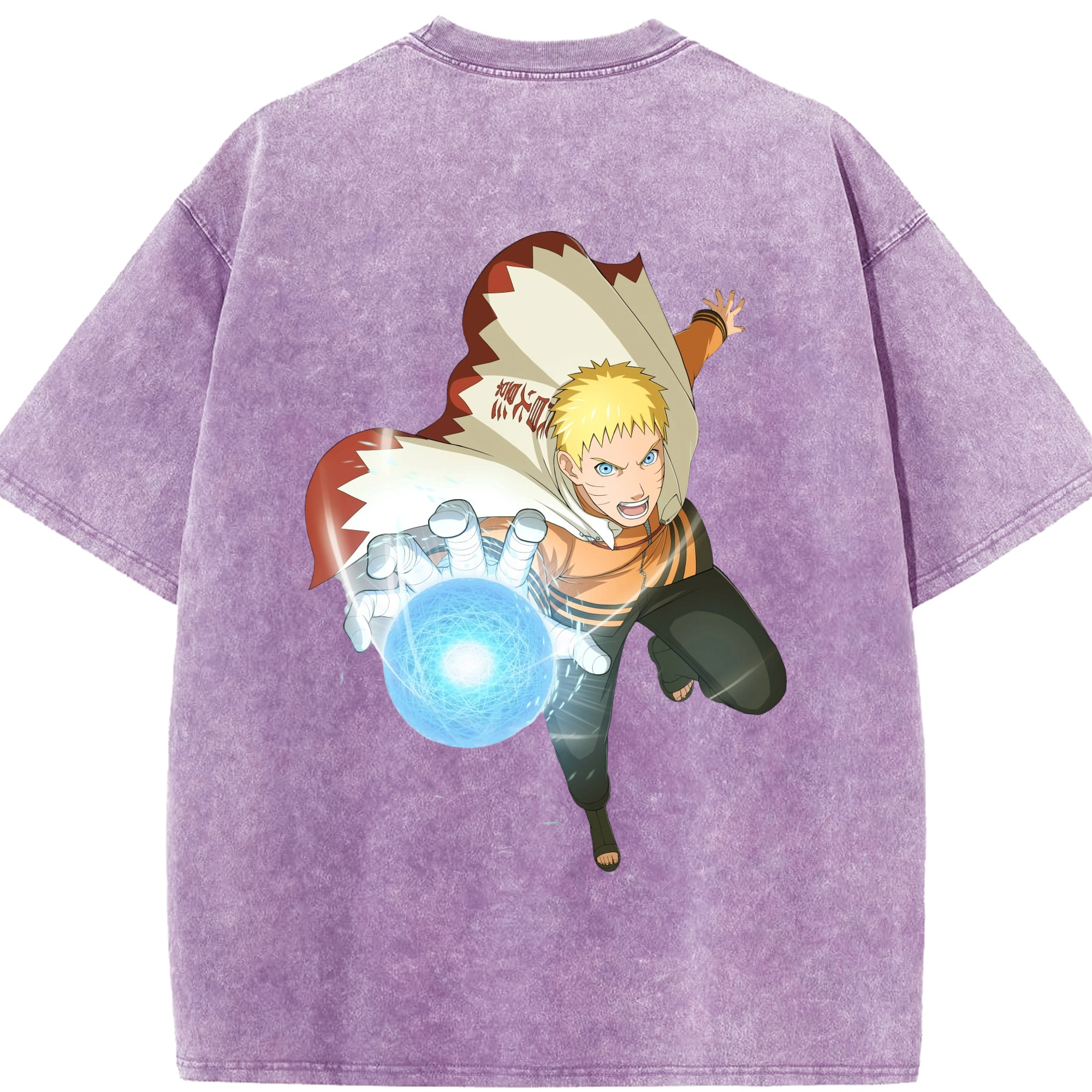 （画像用） NARUTO -ナルト- うずまき ナルト Uzumaki Naruto 綿100% ヴィンテージ風 半袖Tシャツ（背面プリント）