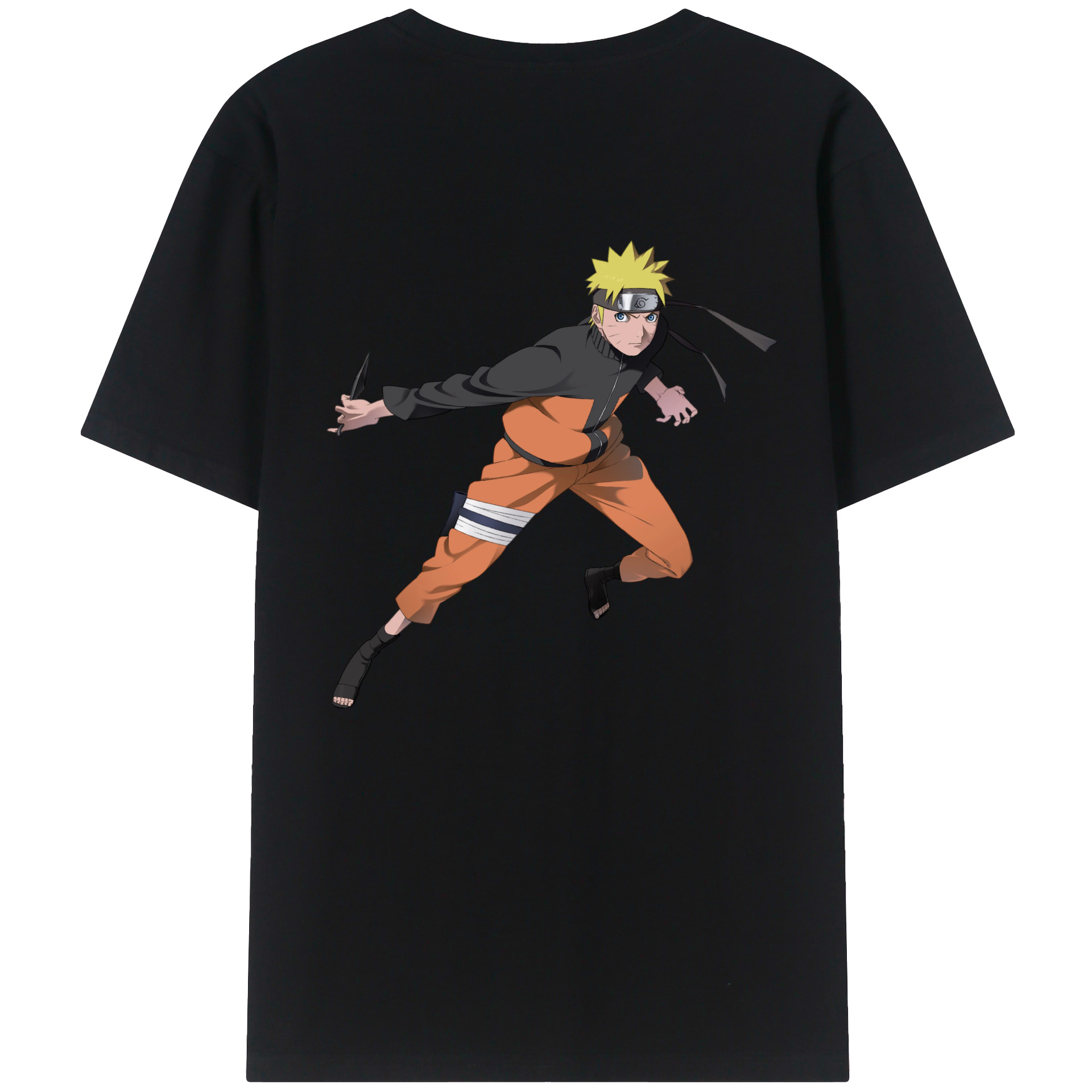 （画像用） NARUTO -ナルト- うずまき ナルト Uzumaki Naruto 綿100％ メンズ半袖Tシャツ（バックプリント） 通気性
