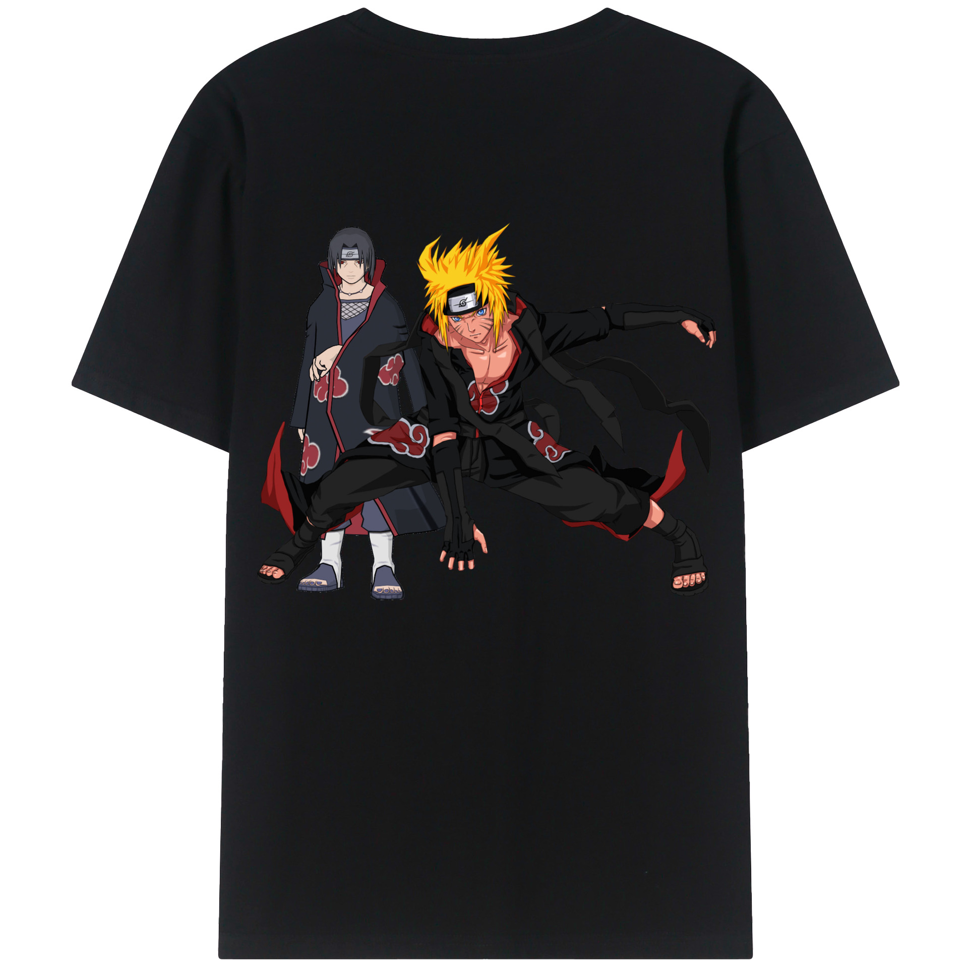 （画像用） NARUTO -ナルト- うずまき ナルト Uzumaki Naruto 綿100％ メンズ半袖Tシャツ（バックプリント） 通気性