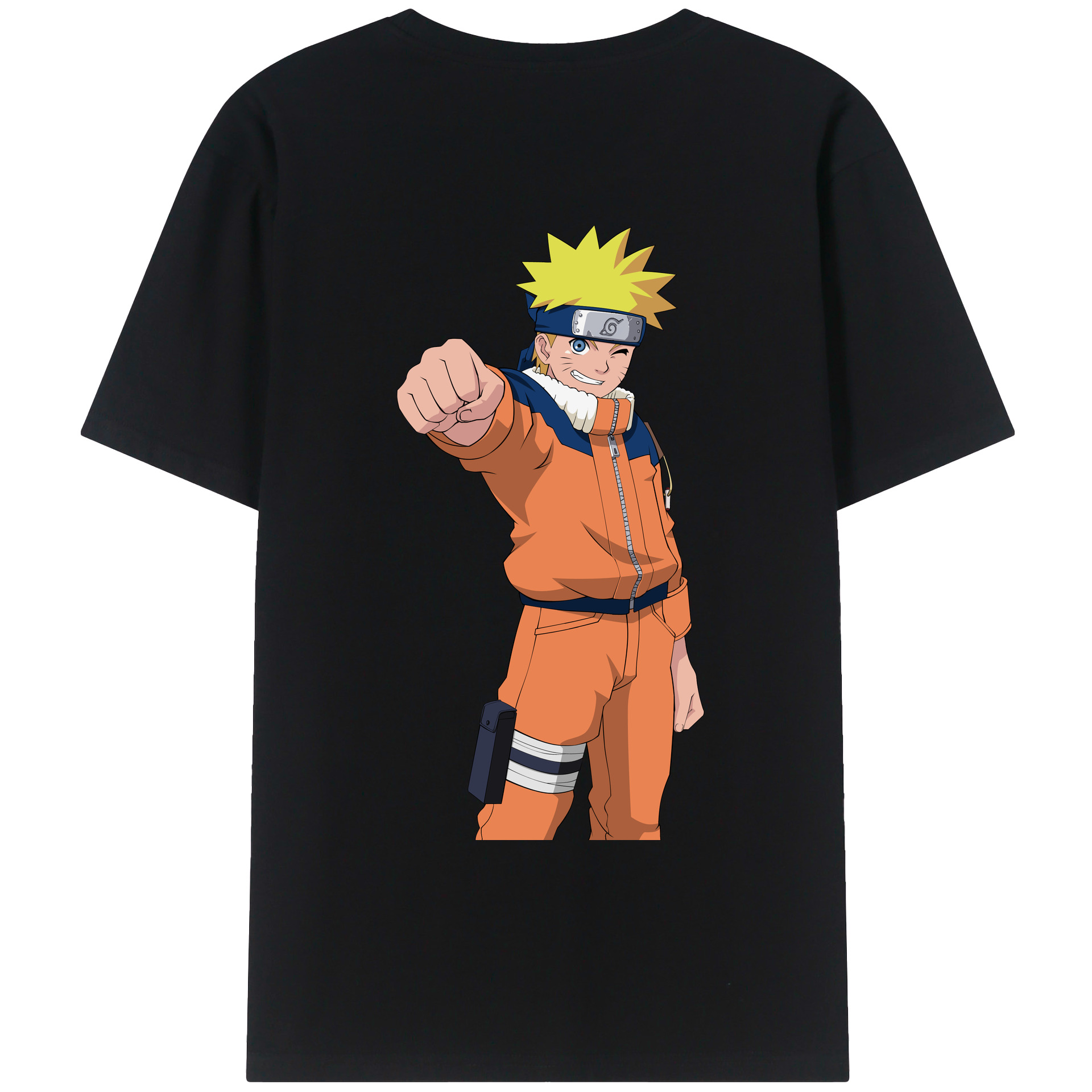 （画像用） NARUTO -ナルト- うずまき ナルト Uzumaki Naruto 綿100％ メンズ半袖Tシャツ（バックプリント） 通気性