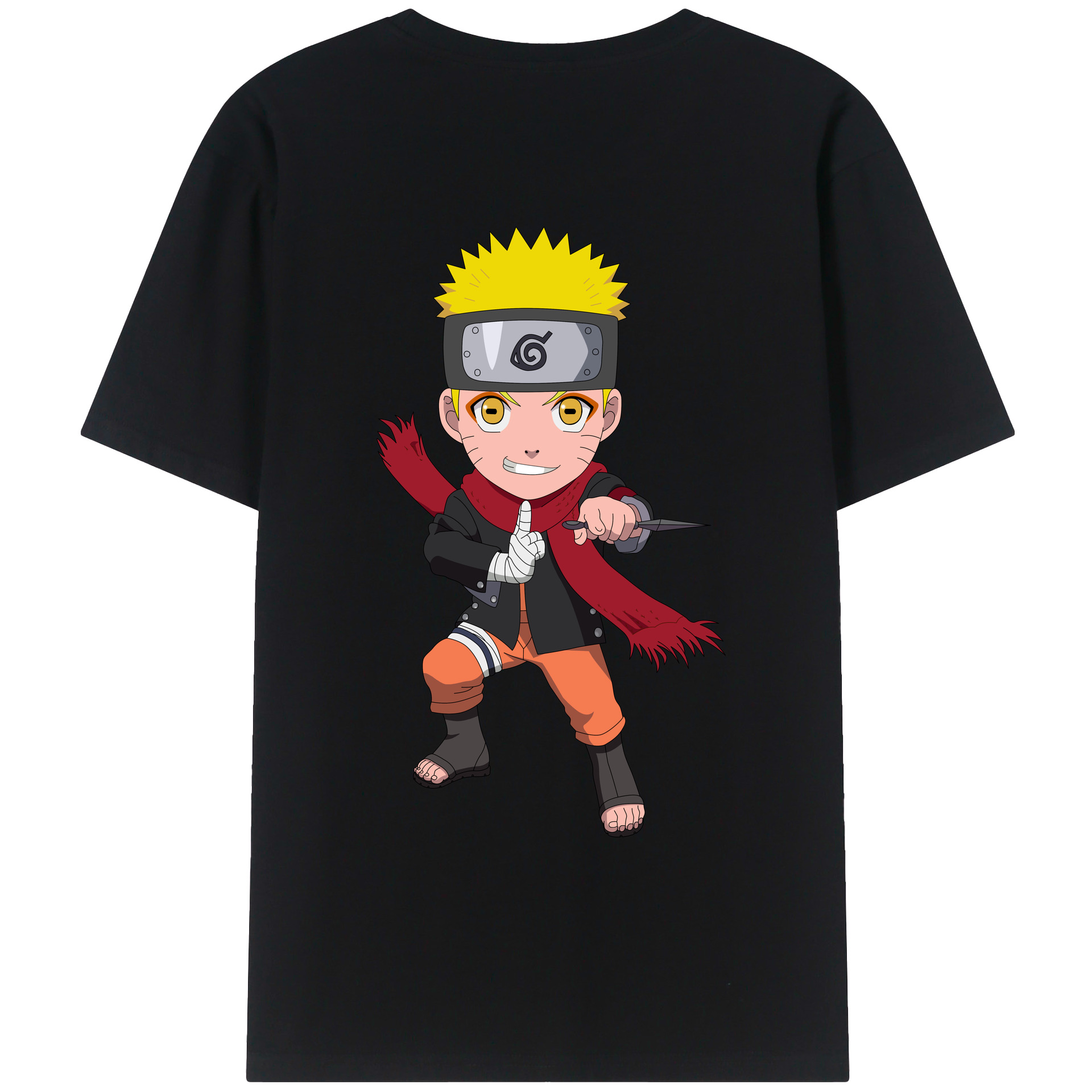 （画像用） NARUTO -ナルト- うずまき ナルト Uzumaki Naruto 綿100％ メンズ半袖Tシャツ（バックプリント） 通気性