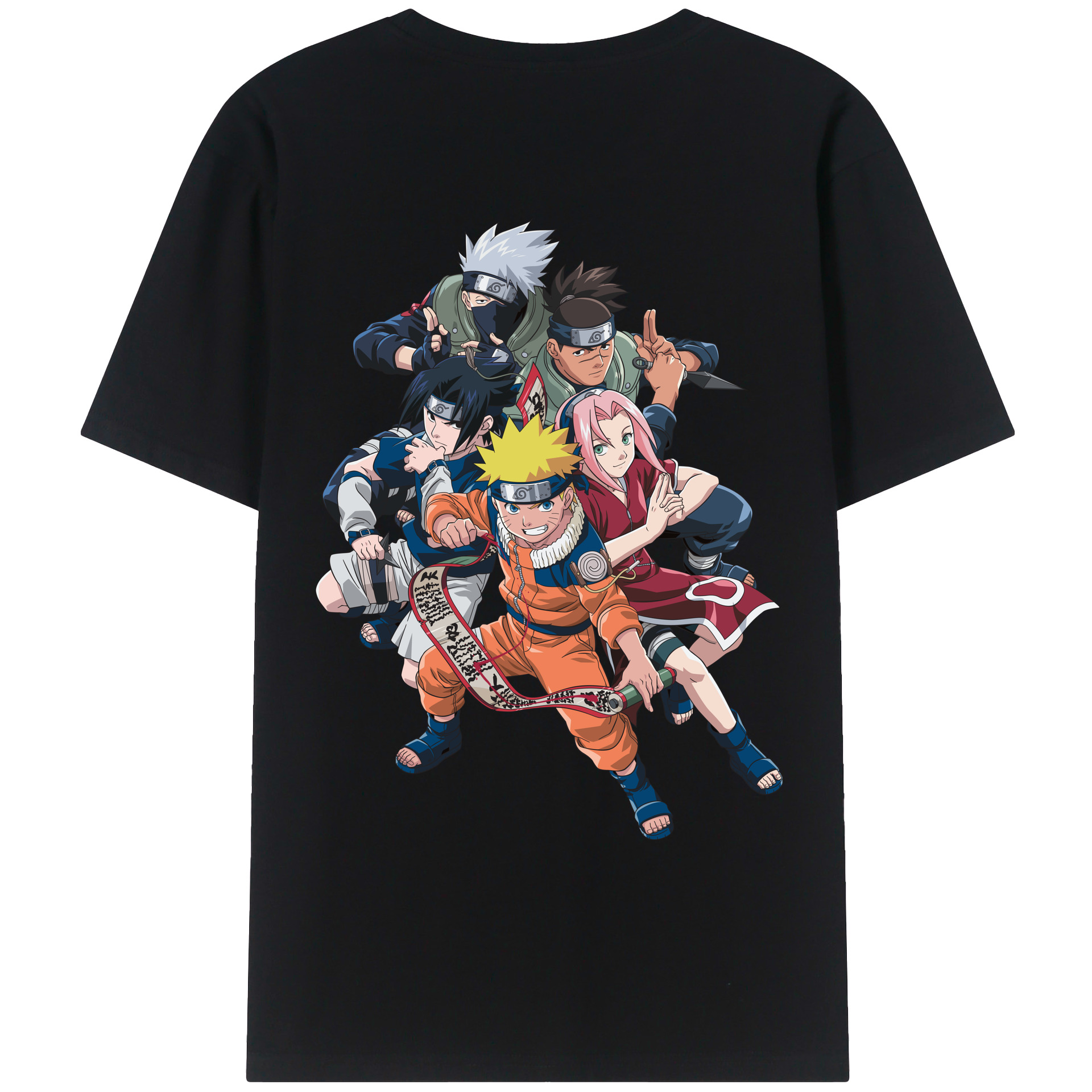 （画像用） NARUTO -ナルト- うずまき ナルト Uzumaki Naruto 綿100％ メンズ半袖Tシャツ（バックプリント） 通気性