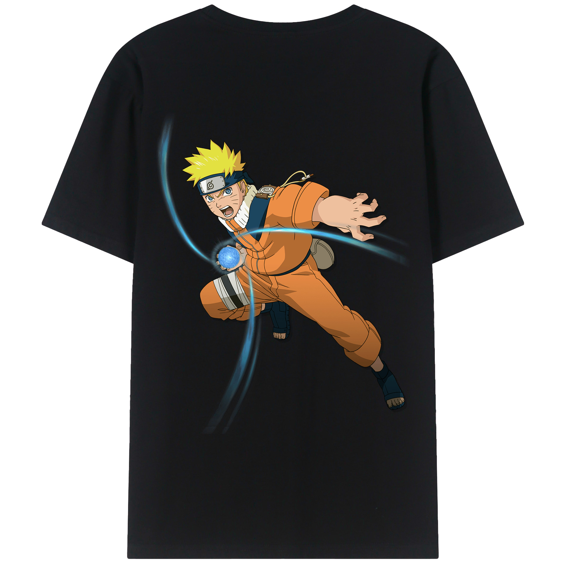 （画像用） NARUTO -ナルト- うずまき ナルト Uzumaki Naruto 綿100％ メンズ半袖Tシャツ（バックプリント） 通気性