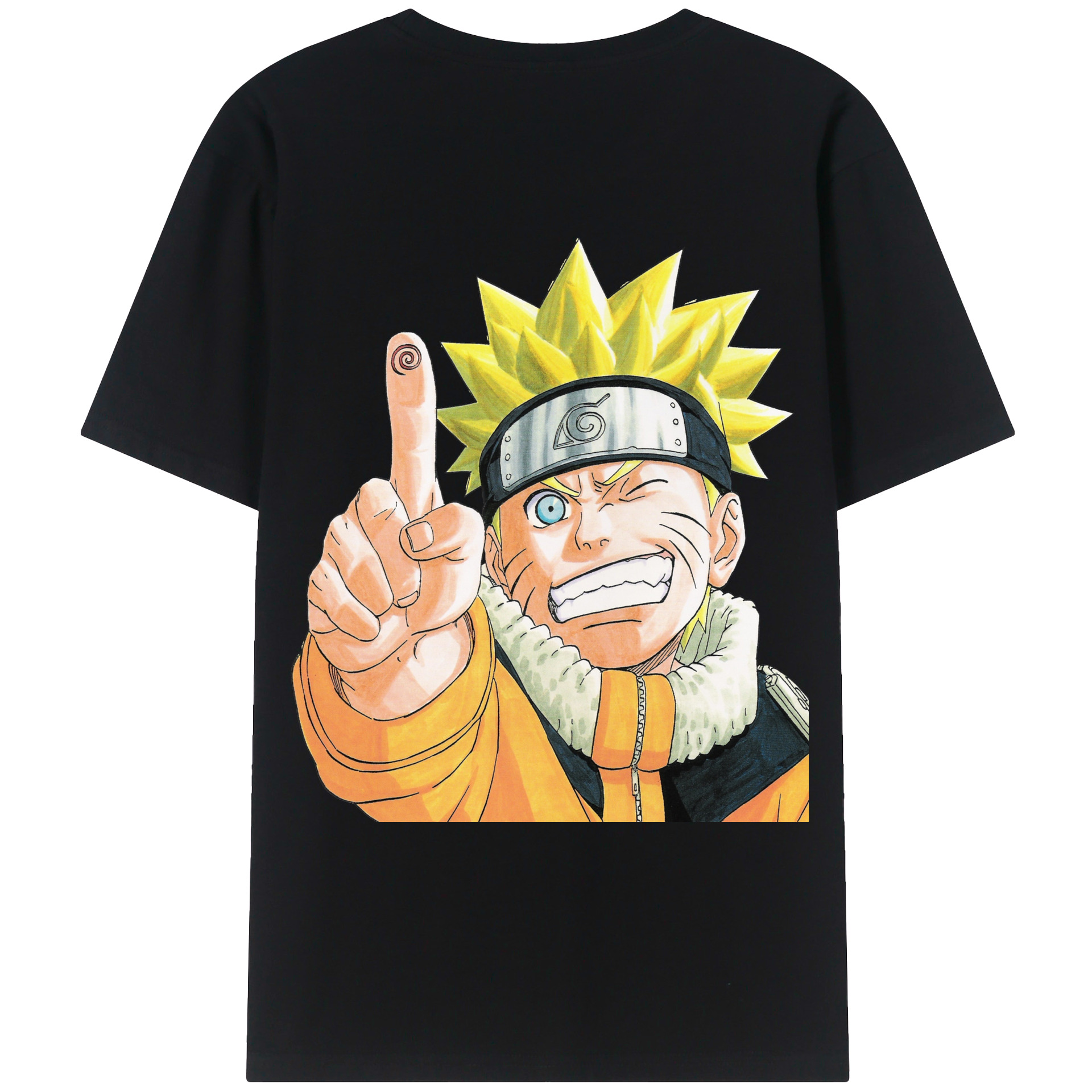 （画像用） NARUTO -ナルト- うずまき ナルト Uzumaki Naruto 綿100％ メンズ半袖Tシャツ（バックプリント） 通気性