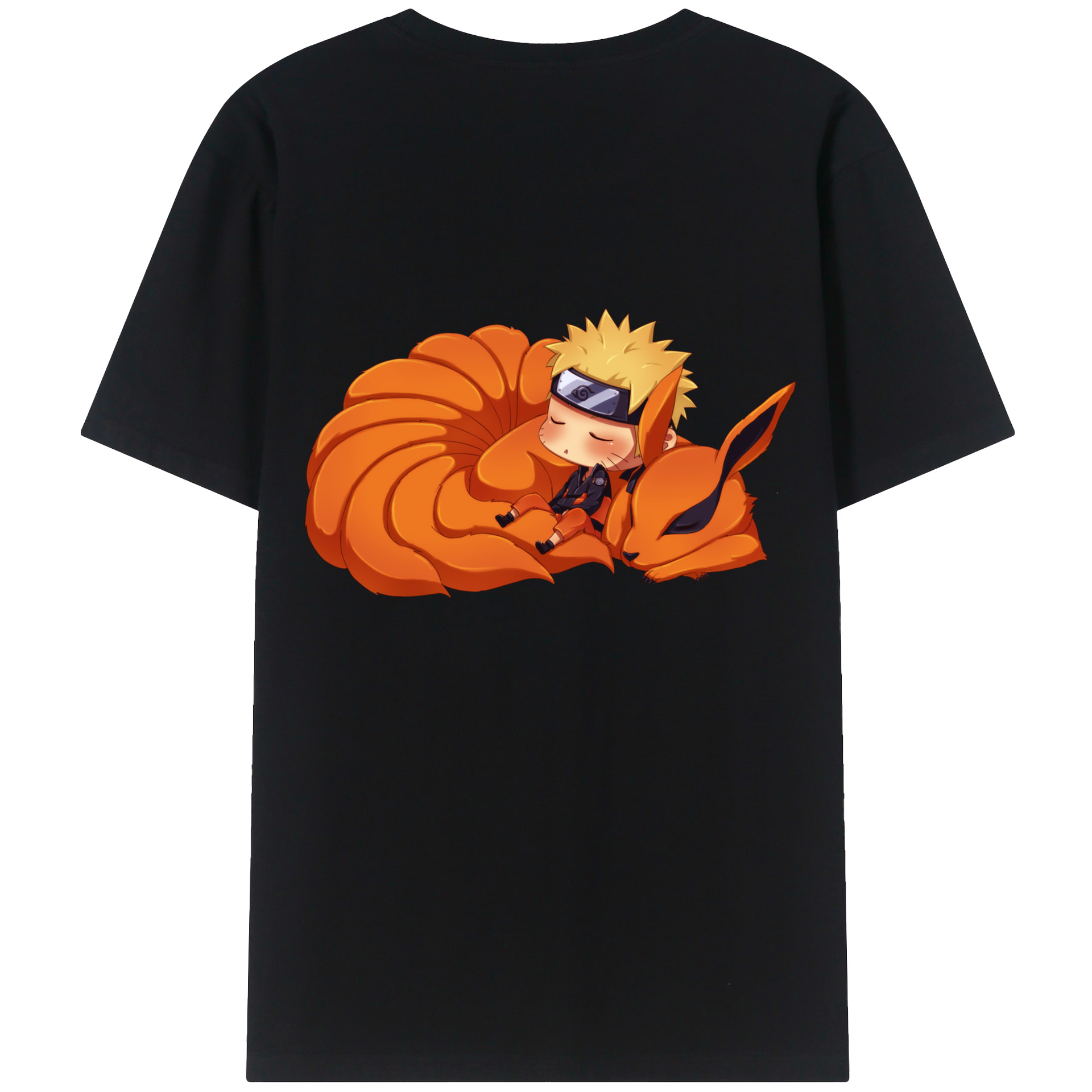 （画像用） NARUTO -ナルト- うずまき ナルト Uzumaki Naruto 綿100％ メンズ半袖Tシャツ（バックプリント） 通気性