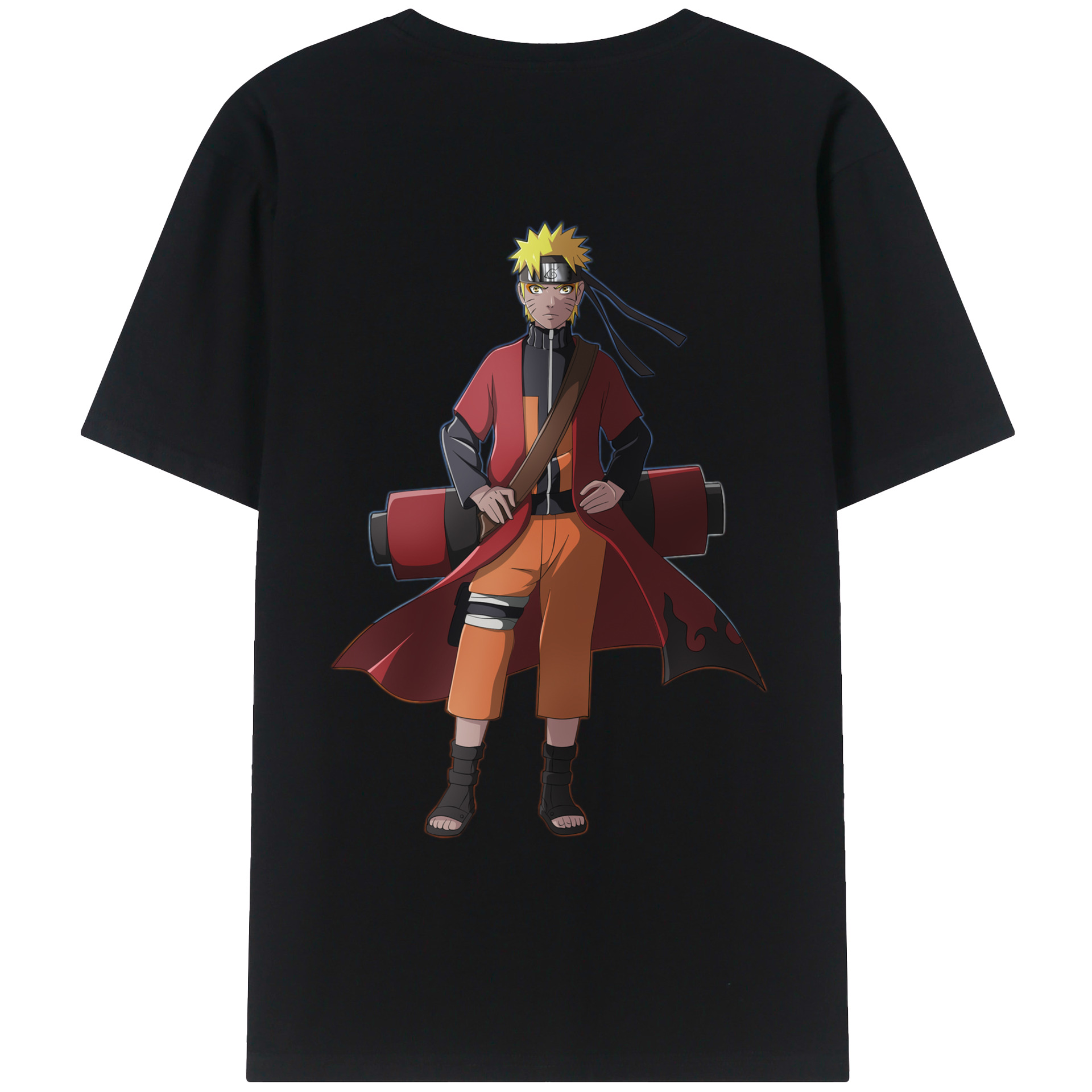 （画像用） NARUTO -ナルト- うずまき ナルト Uzumaki Naruto 綿100％ メンズ半袖Tシャツ（バックプリント） 通気性