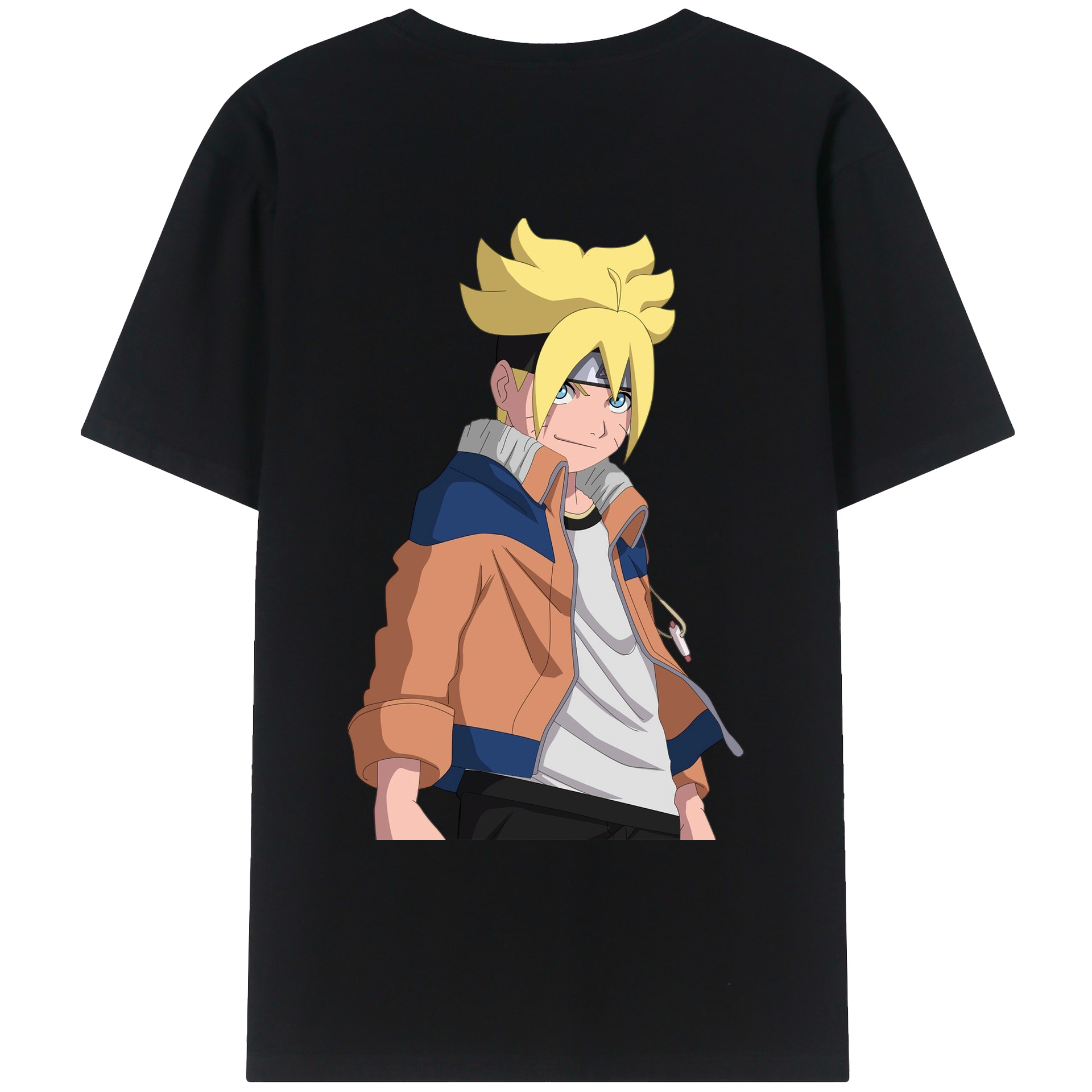 （画像用） NARUTO -ナルト- うずまき ナルト Uzumaki Naruto 綿100％ メンズ半袖Tシャツ（バックプリント） 通気性
