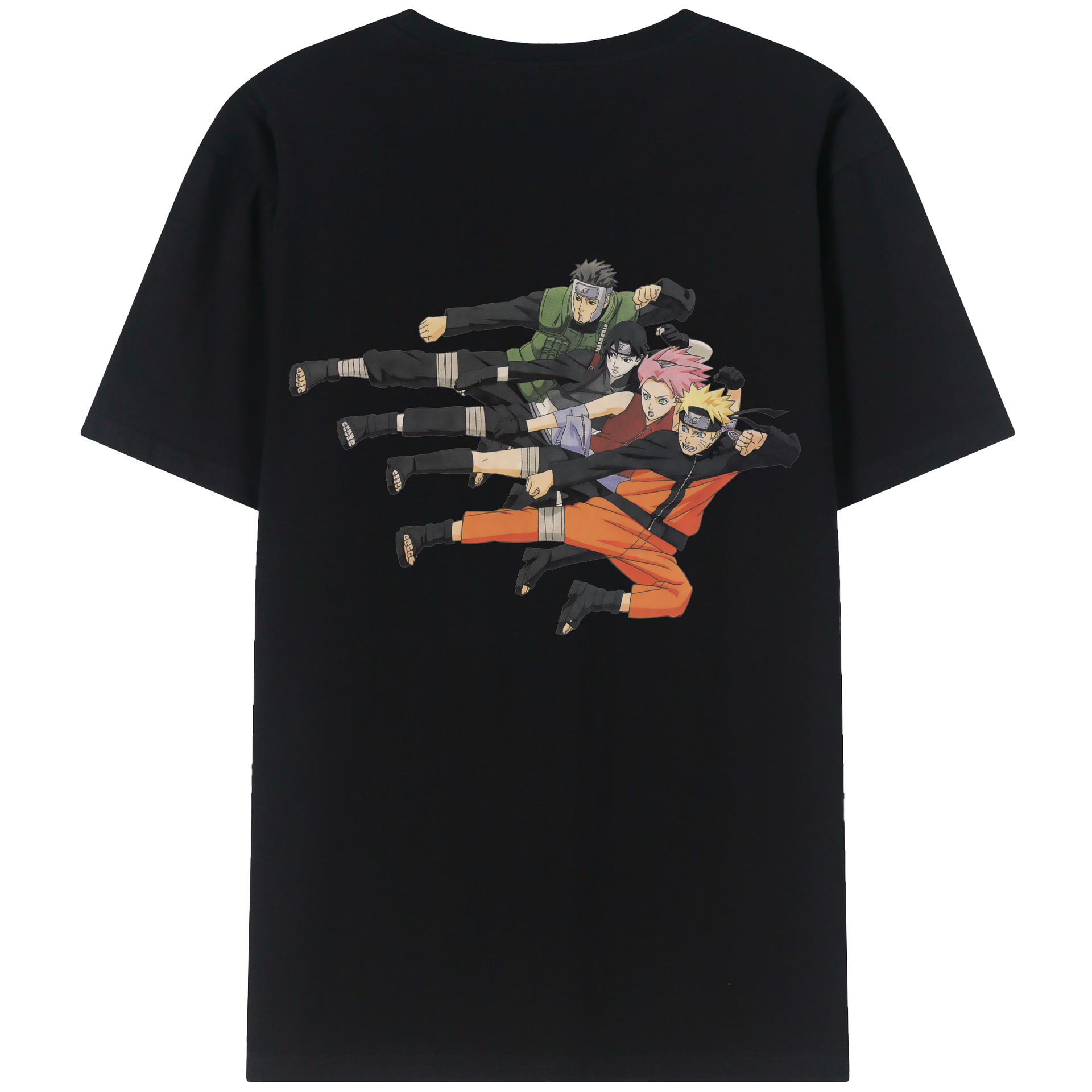 （画像用） NARUTO -ナルト- うずまき ナルト Uzumaki Naruto 綿100％ メンズ半袖Tシャツ（バックプリント） 通気性