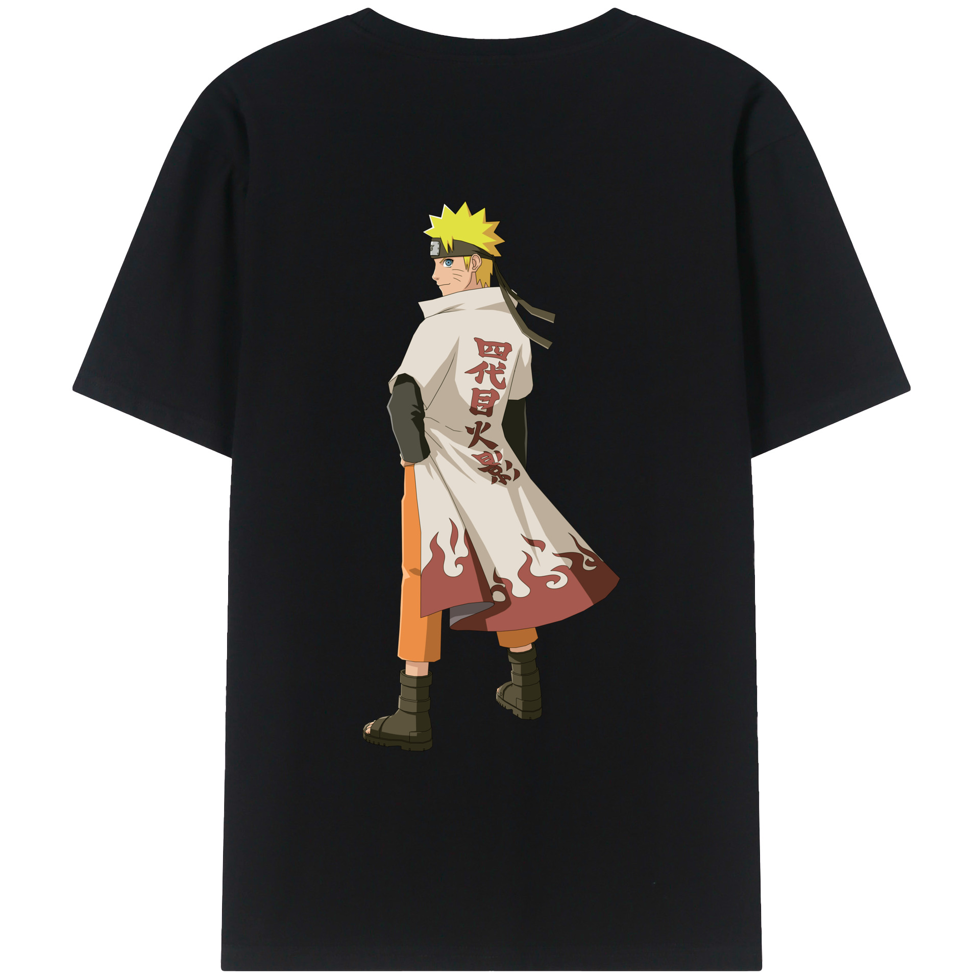 （画像用） NARUTO -ナルト- うずまき ナルト Uzumaki Naruto 綿100％ メンズ半袖Tシャツ（バックプリント） 通気性