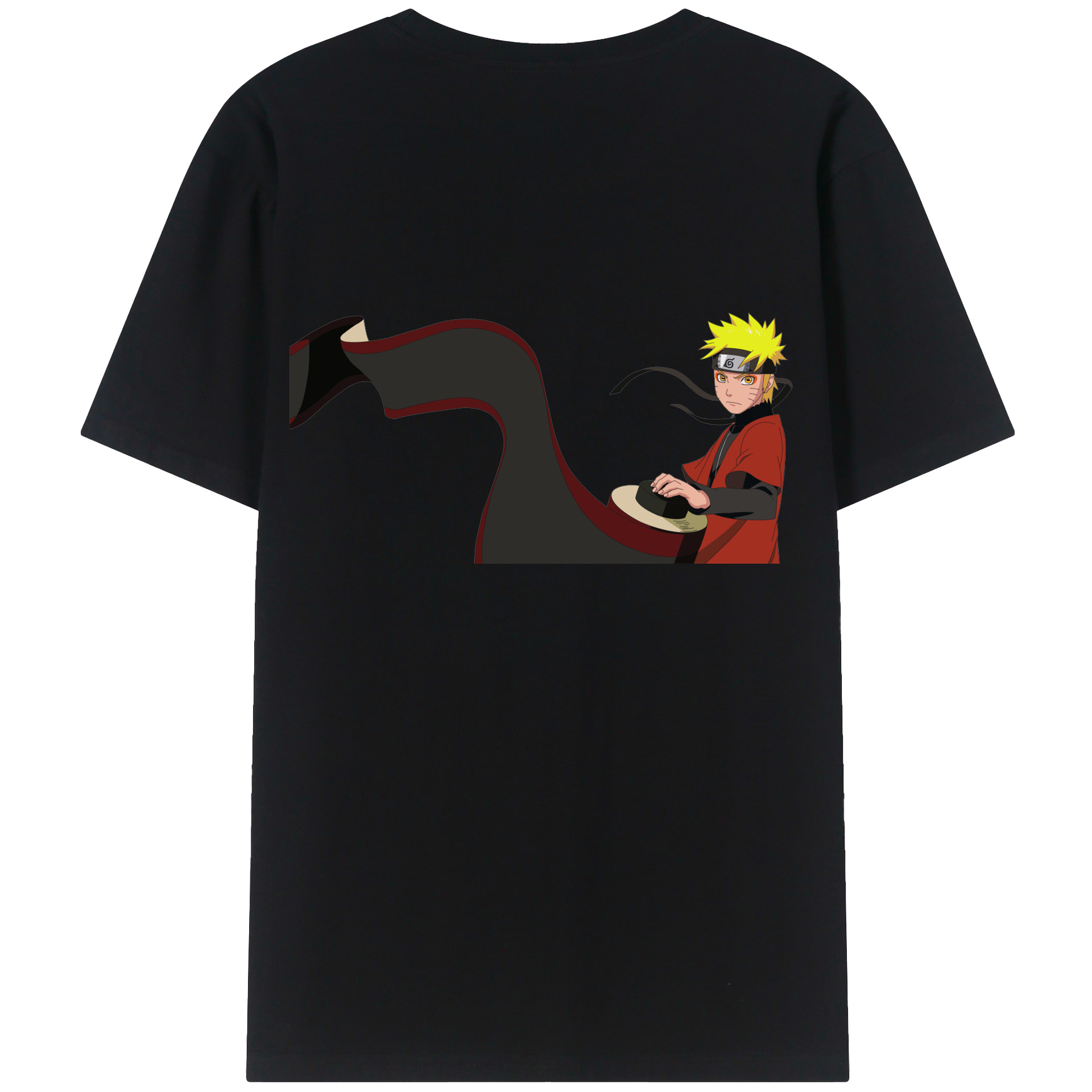 （画像用） NARUTO -ナルト- うずまき ナルト Uzumaki Naruto 綿100％ メンズ半袖Tシャツ（バックプリント） 通気性