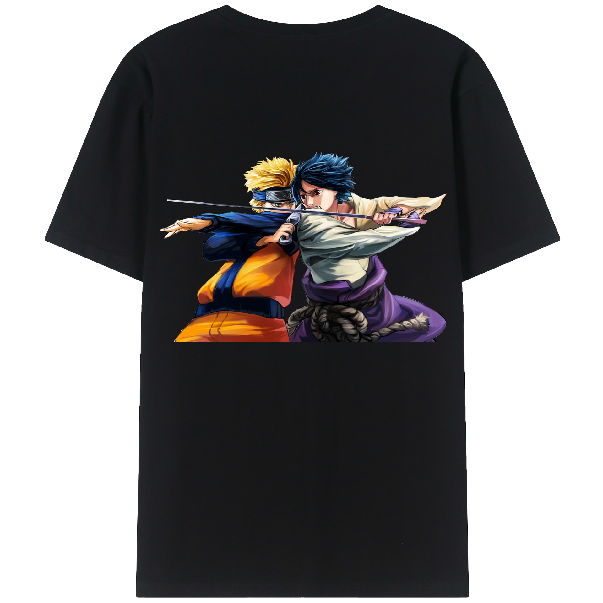 （画像用） NARUTO -ナルト- うずまき ナルト Uzumaki Naruto 綿100％ メンズ半袖Tシャツ（バックプリント） 通気性